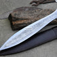 CELTIC LEAF SWORD / 21 inches Long Blade hand forged Sword/Leaf spring of truck/Flower pattern/Sharpen/Tempered/Ready to use/knife/knives