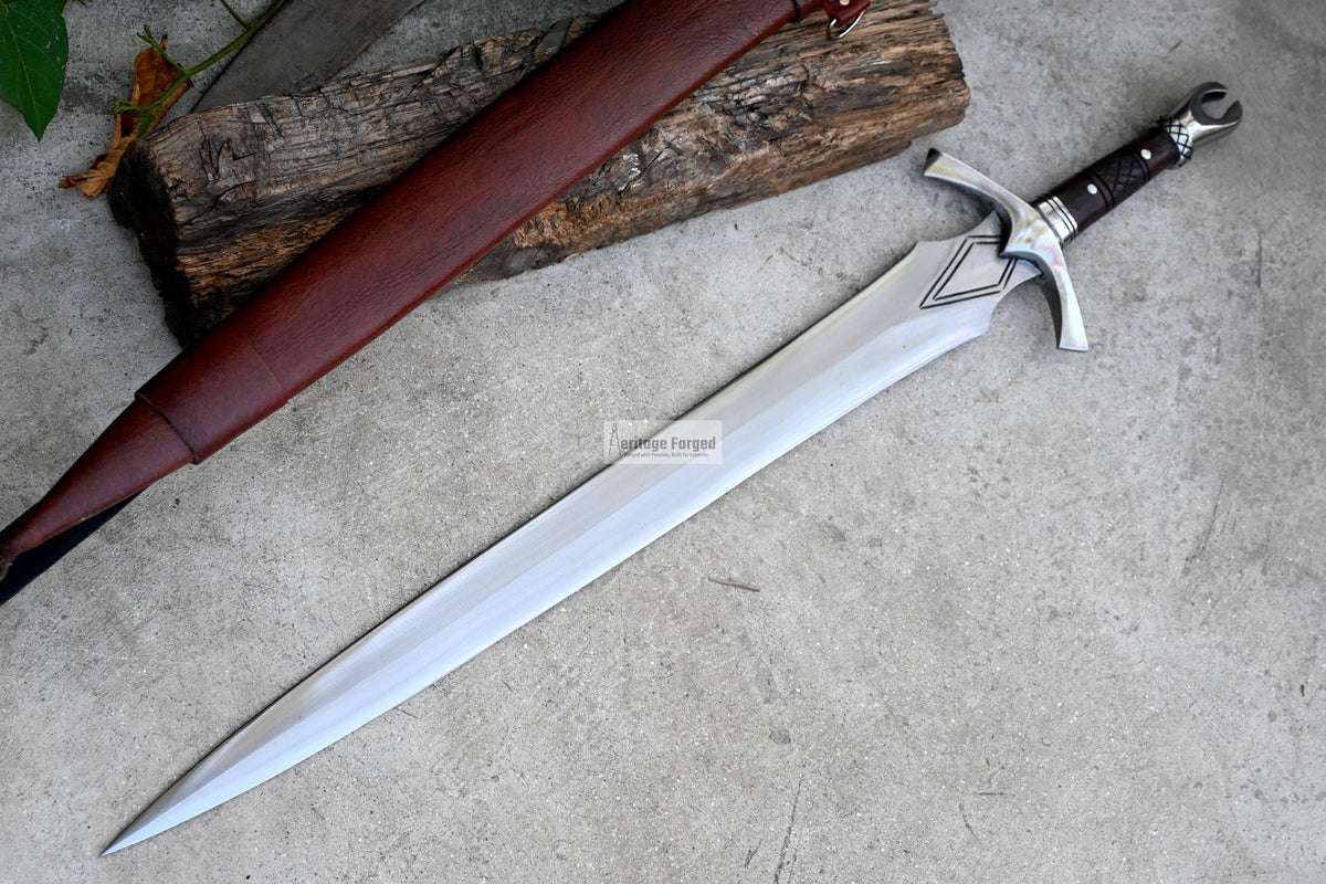 VIKING SWORD/22 inches Long Blade hand forged Sword/Leaf spring of truck/Rosewood Handle/Sharpen/Tempered/Ready to use/knife/knives