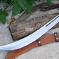 SCIMITAR MACHETE/21 inches Long Blade hand forged Sword/Leaf spring of truck/Rosewood Handle/Sharpen/Tempered/Ready to use/knife/knives