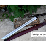 SINGLE EDGE SWORD/24 inches Long Blade hand forged Sword/Leaf spring of truck/Rosewood Handle/Sharpen/Tempered/Ready to use/knife/knives