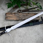 VIKING SWORD/25 inches Long Blade hand forged Sword/Leaf spring of truck/Rosewood Handle/Sharpen/Tempered/Ready to use/knife/knives