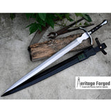 VIKING SWORD/25 inches Long Blade hand forged Sword/Leaf spring of truck/Rosewood Handle/Sharpen/Tempered/Ready to use/knife/knives