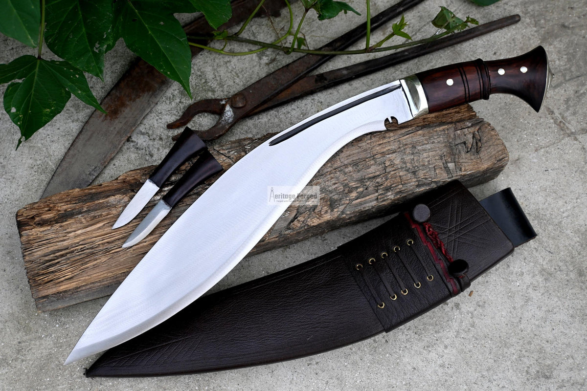 HISTORICAL KHUKURI / kukri Machete/ 14 inches Long Blade Heavy duties machete/ Full tang/ Leaf spring of truck/ Tempered/Sharpen/Working