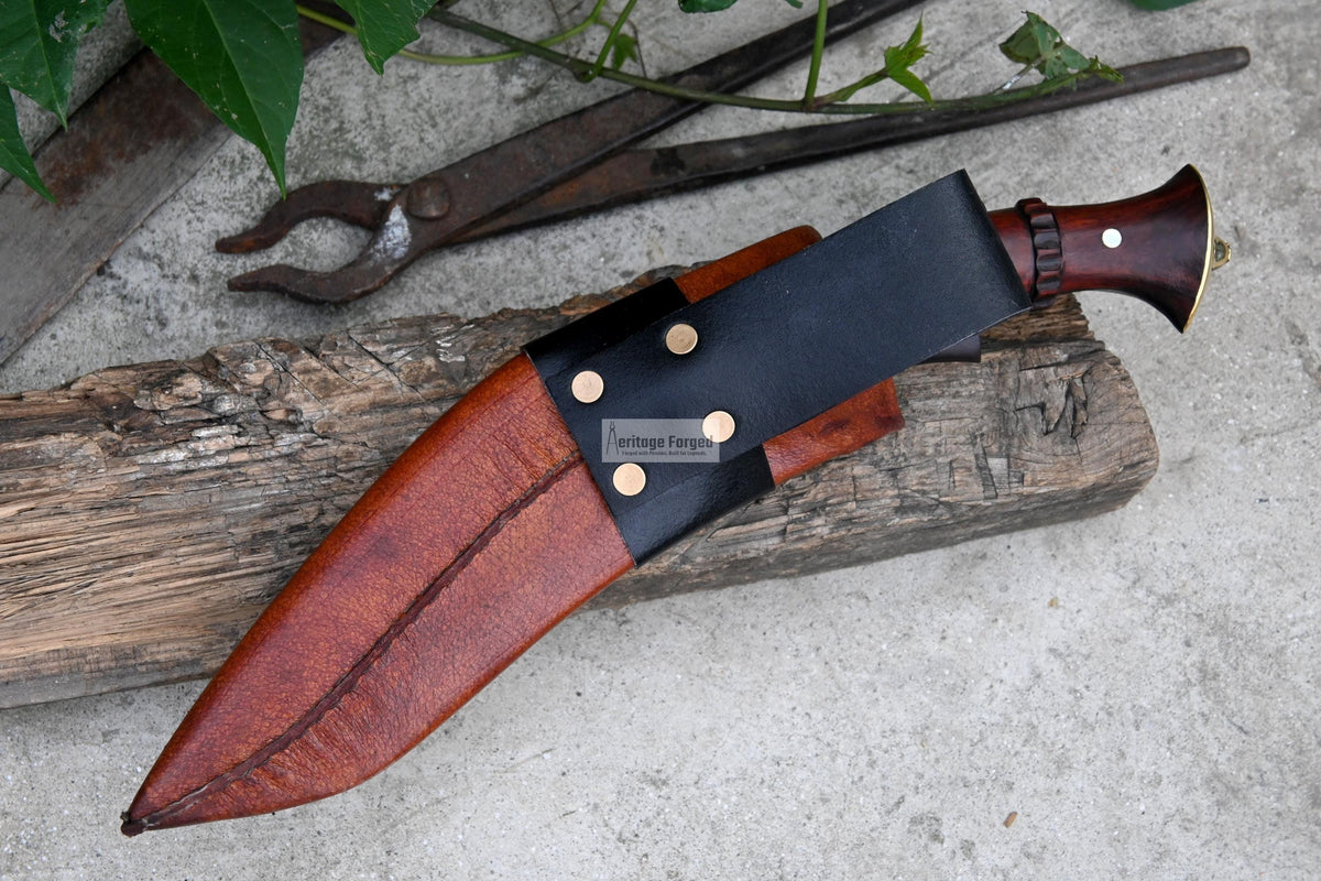 TRADITIONAL KHUKURI / kukri Machete/ 10 inches Long Blade real working khukuri/ Full tang/ Leaf spring of truck/ Tempered/Sharpen/ kukri