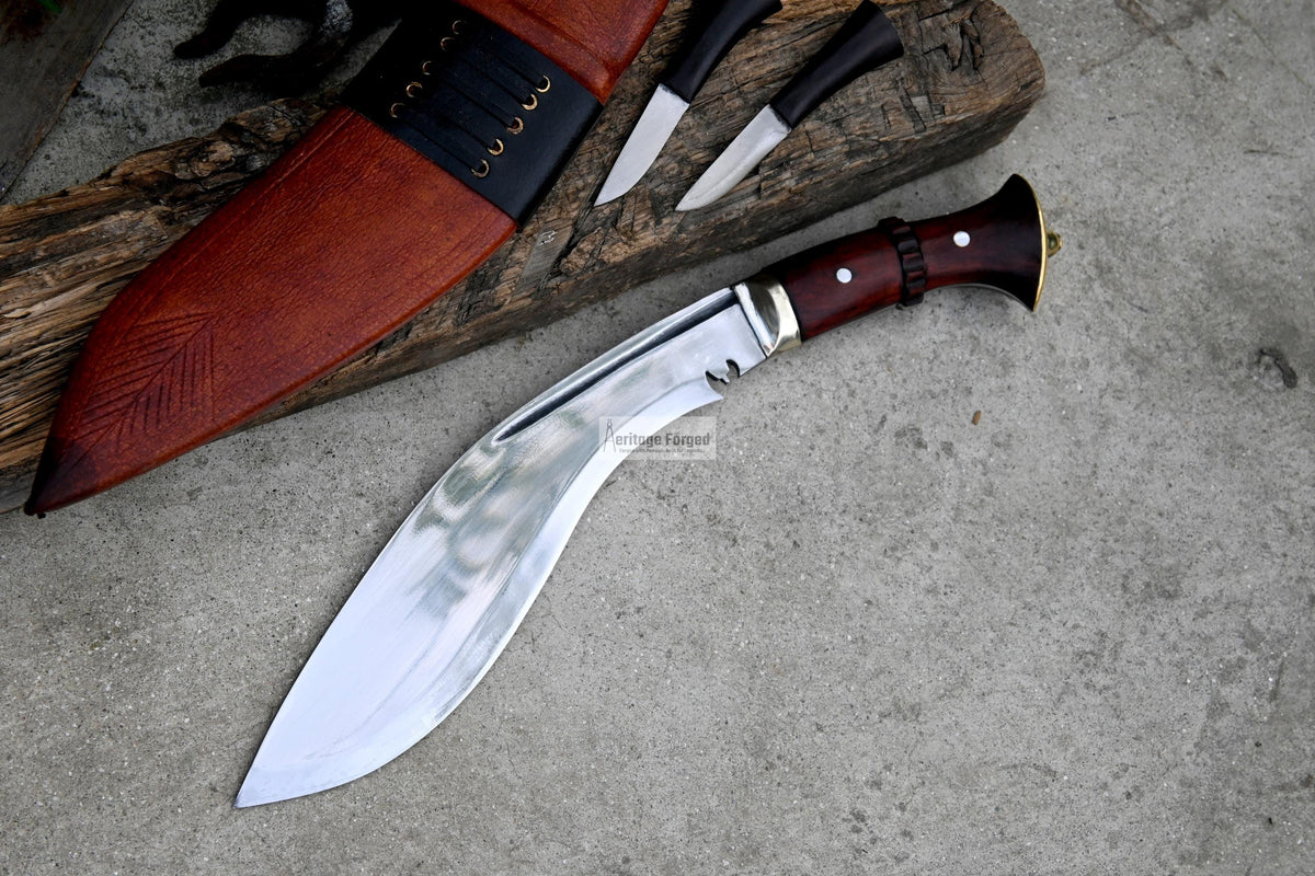 TRADITIONAL KHUKURI / kukri Machete/ 10 inches Long Blade real working khukuri/ Full tang/ Leaf spring of truck/ Tempered/Sharpen/ kukri