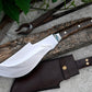 AXE BOWIE KNIFE / 10 inches long Blade / Hand forged Bowie knife / Made from Leaf spring of truck / Tempered / Sharpen/ Ready to use