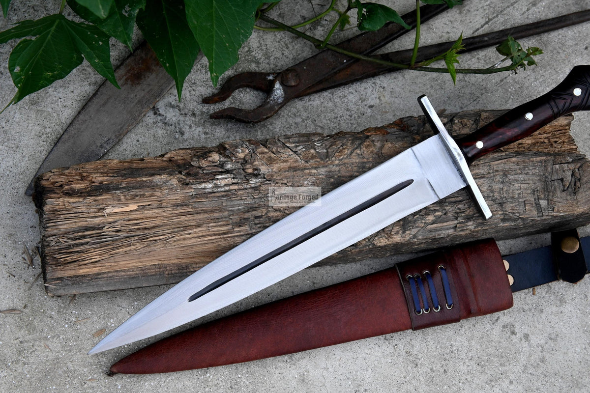 VIKING DAGGER/12 inches Long Blade hand forged Dagger/Leaf spring of truck/Rosewood Handle/Sharpen/Tempered/Ready to use/knife/knives