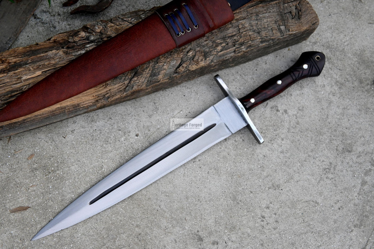 VIKING DAGGER/12 inches Long Blade hand forged Dagger/Leaf spring of truck/Rosewood Handle/Sharpen/Tempered/Ready to use/knife/knives