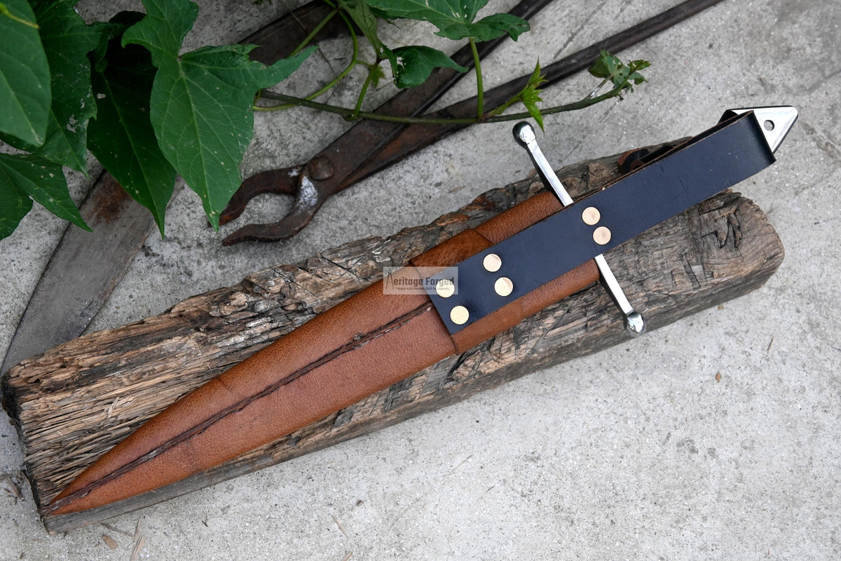 VIKING DAGGER/12 inches Long Blade hand forged Dagger/Leaf spring of truck/Rosewood Handle/Sharpen/Tempered/Ready to use/knife/knives