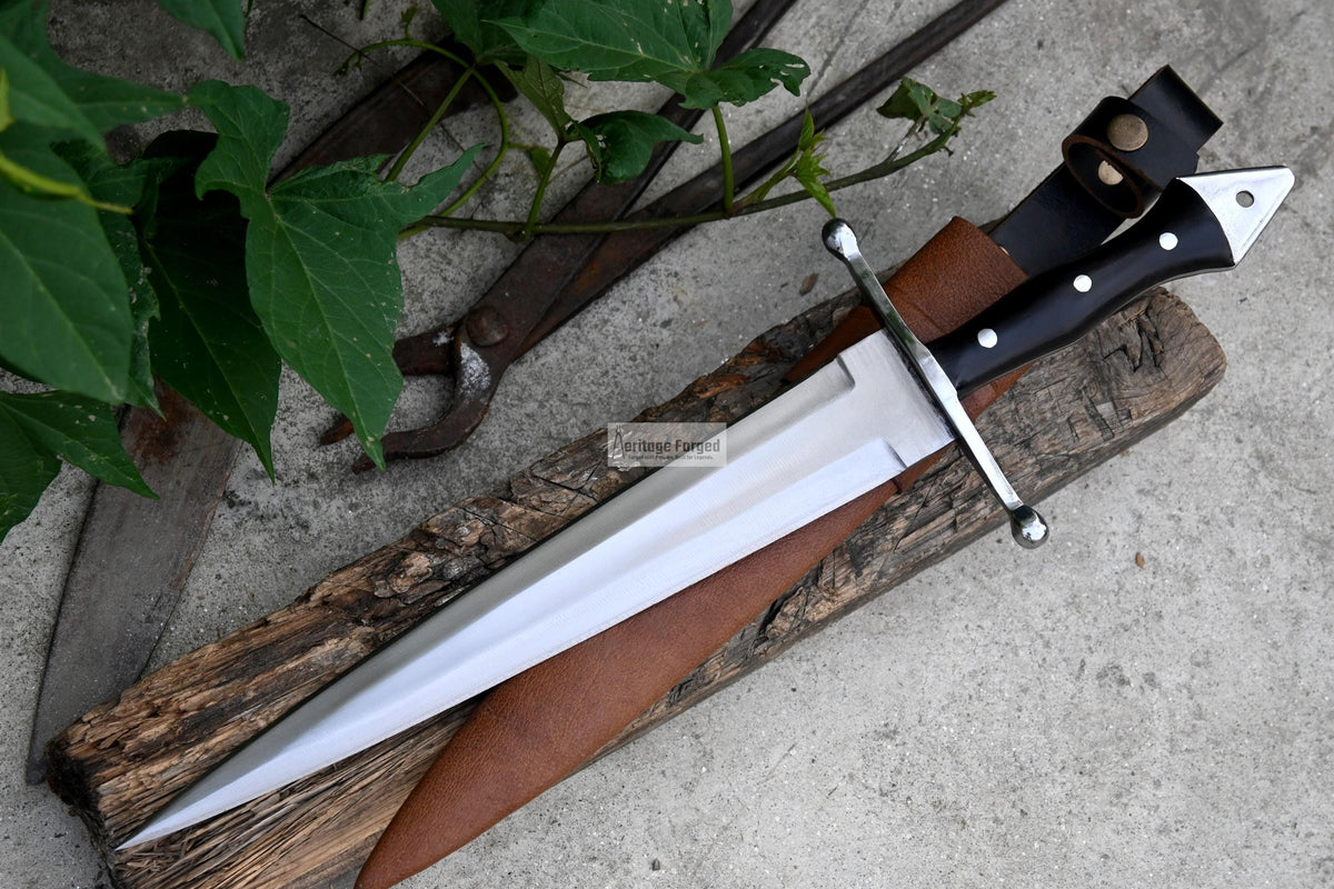 VIKING DAGGER/12 inches Long Blade hand forged Dagger/Leaf spring of truck/Rosewood Handle/Sharpen/Tempered/Ready to use/knife/knives