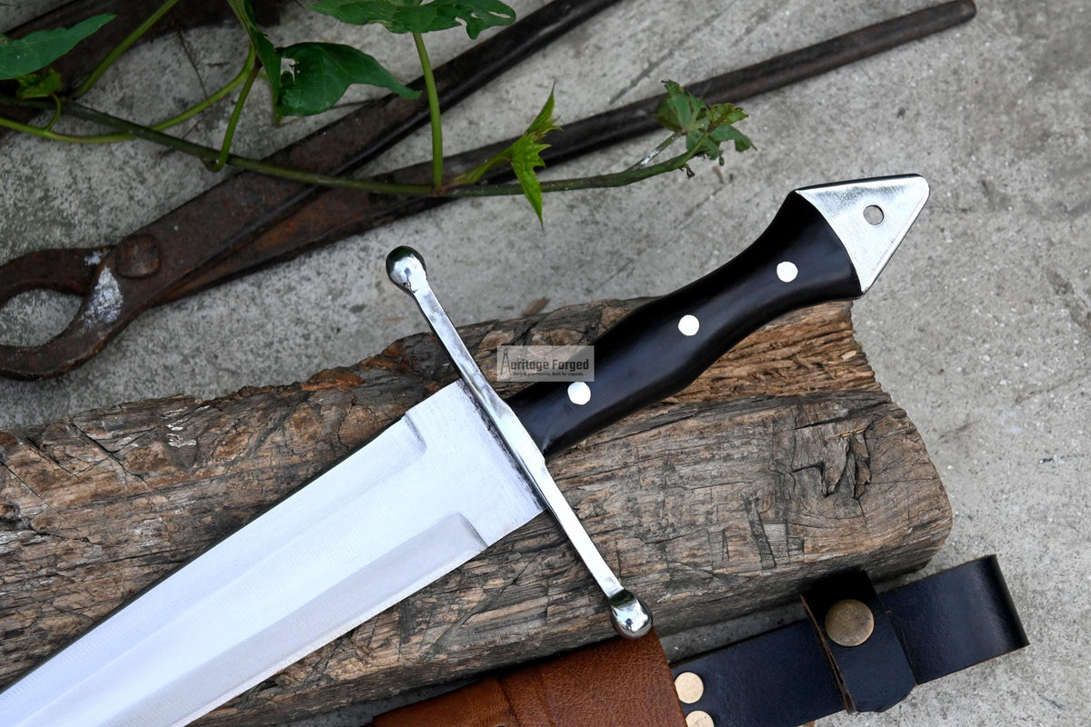 VIKING DAGGER/12 inches Long Blade hand forged Dagger/Leaf spring of truck/Rosewood Handle/Sharpen/Tempered/Ready to use/knife/knives