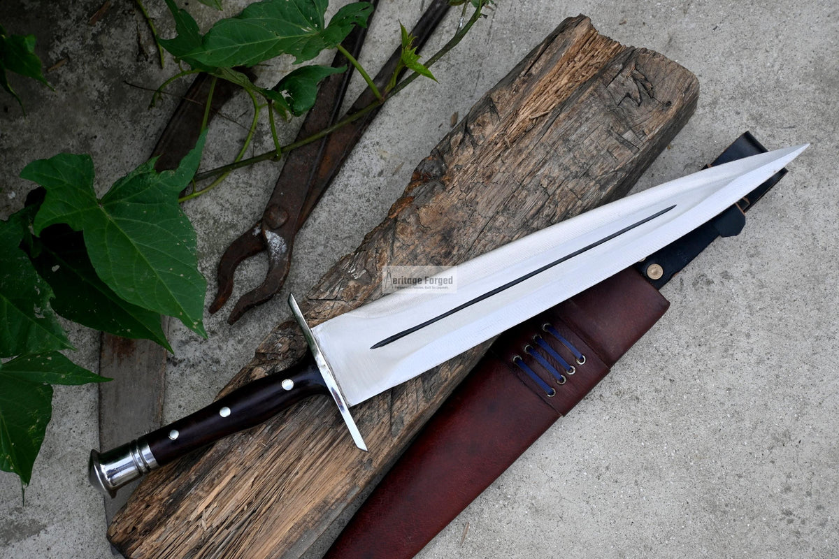 VIKING DAGGER/12 inches Long Blade hand forged Dagger/Leaf spring of truck/Rosewood Handle/Sharpen/Tempered/Ready to use/knife/knives