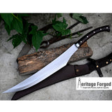 JUNGLE MACHETE / Large Jungle Clever/18 inches Long Blade Heavy duties machete/ Full tang/ Leaf spring of truck/ Tempered/Sharpen/Working