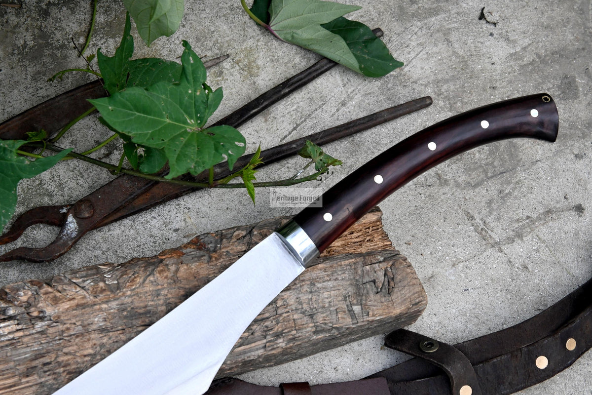 JUNGLE MACHETE / Large Jungle Clever/18 inches Long Blade Heavy duties machete/ Full tang/ Leaf spring of truck/ Tempered/Sharpen/Working