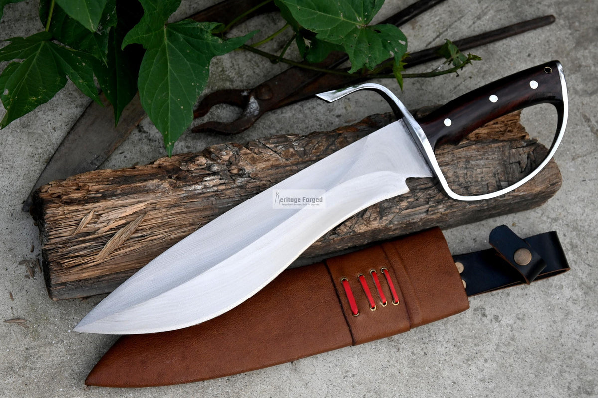 BUTTERFLY KUKRI / 12 inches long Blade / Hand forged Bowie knife / Made from Leaf spring of truck / Tempered / Sharpen/ Ready to use