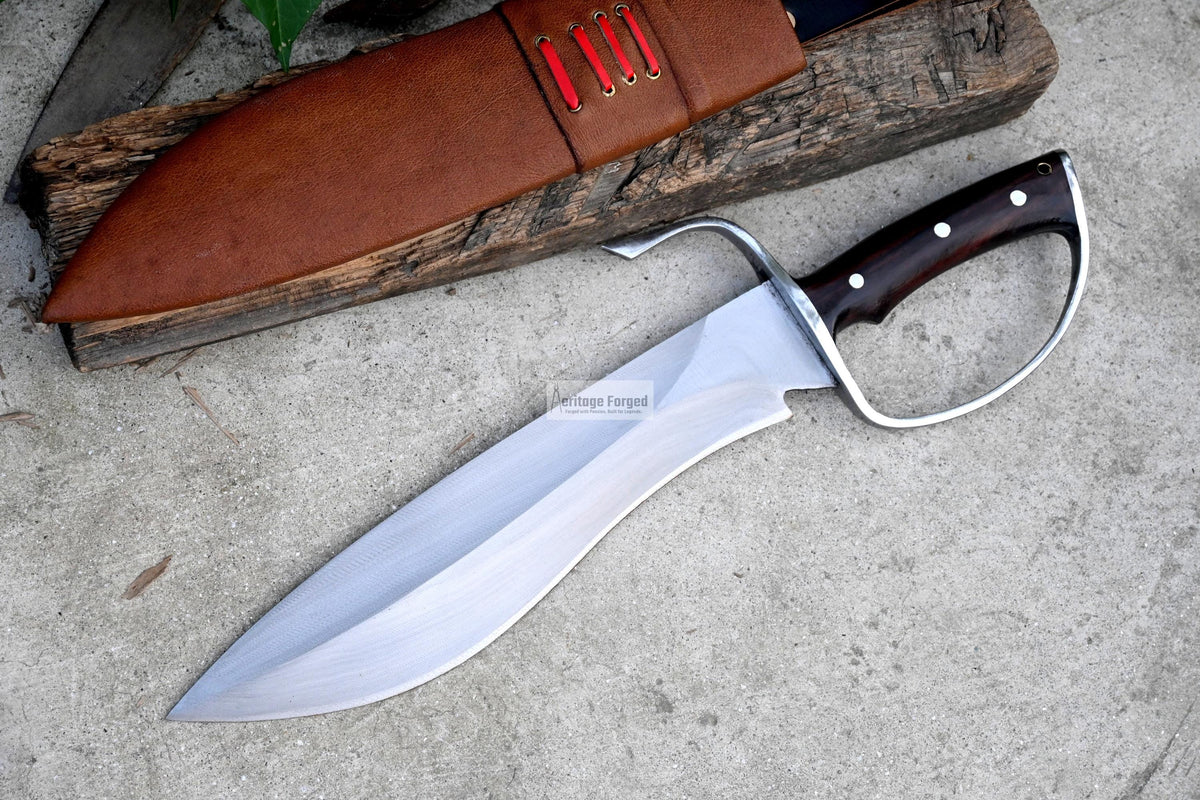 BUTTERFLY KUKRI / 12 inches long Blade / Hand forged Bowie knife / Made from Leaf spring of truck / Tempered / Sharpen/ Ready to use