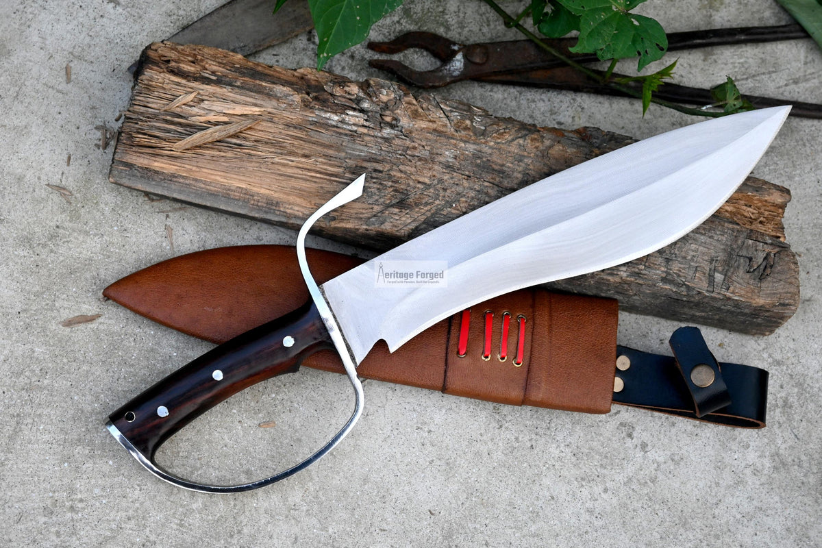 BUTTERFLY KUKRI / 12 inches long Blade / Hand forged Bowie knife / Made from Leaf spring of truck / Tempered / Sharpen/ Ready to use