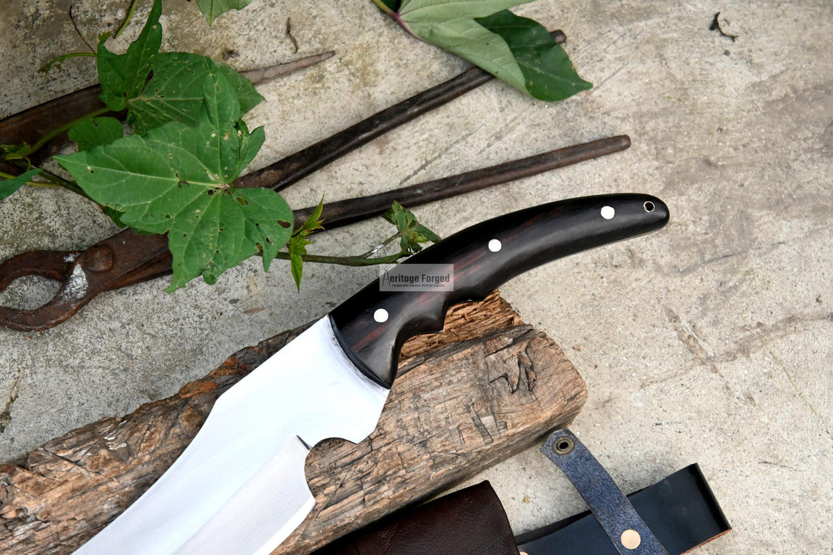 KHOPESH MACHETE/ 14 inches Long Blade hand forged Egyptian  khopesh sword /Leaf spring of truck /Sharpen/Tempered/Ready to use/knife/knives