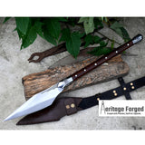 HUNTING SPEAR / hand forged spear /9 inches Long Blade spear/ throwing Spear/ Full tang/ Leaf spring of truck/ Tempered/Sharpen