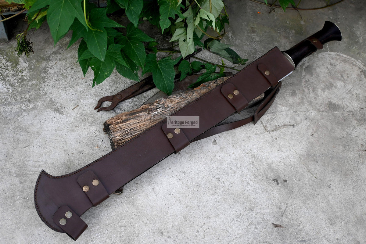 KONDA MACHETE / Large African Machete/30 inches Long Blade Heavy duties machete/ Full tang/ Leaf spring of truck/ Tempered/Sharpen/Working