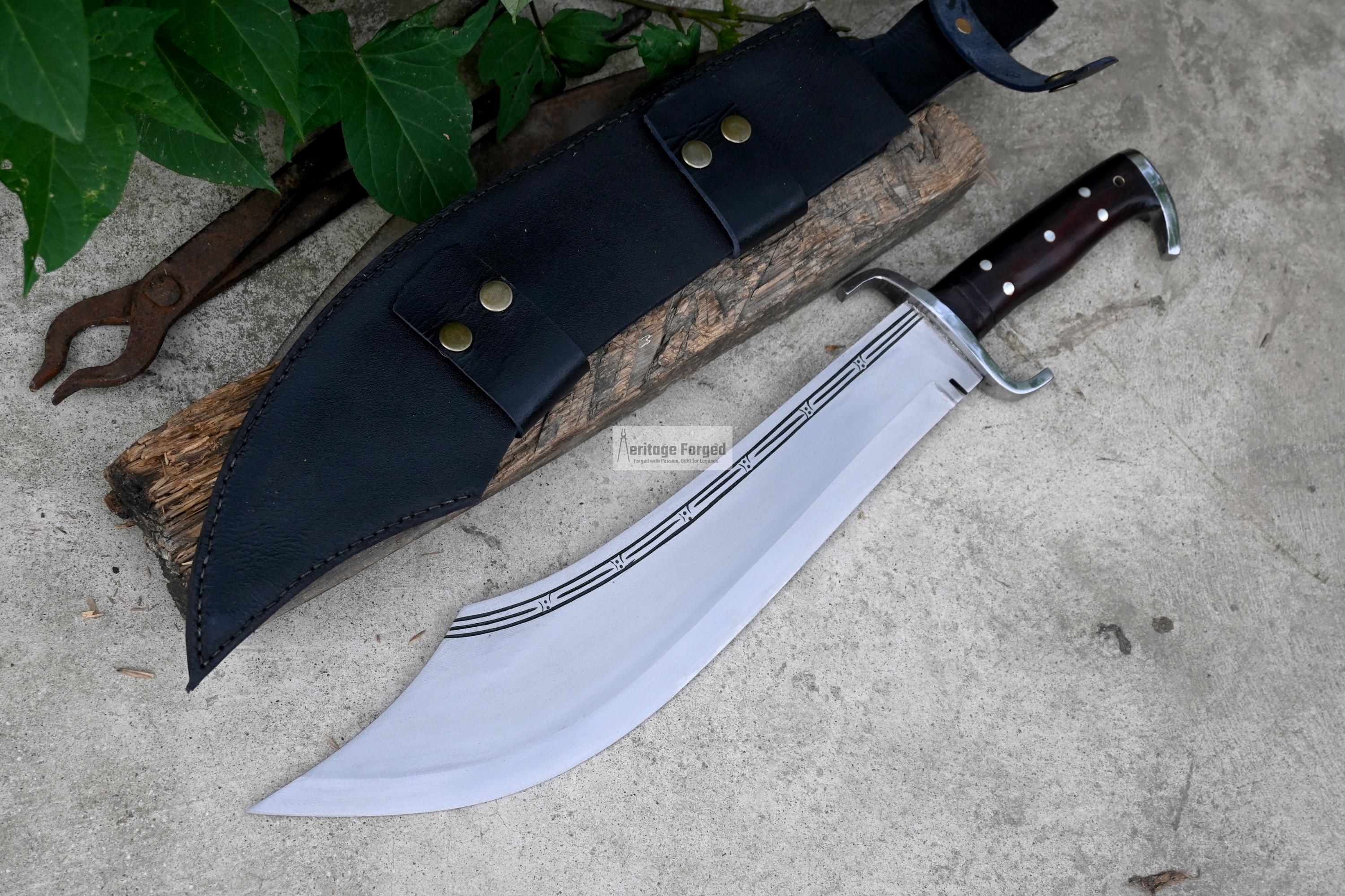 DAO MACHETE / Large Jungle Machete/16 inches Long Blade Heavy duties machete/ Full tang/ Leaf spring of truck/ Tempered/Sharpen/Working
