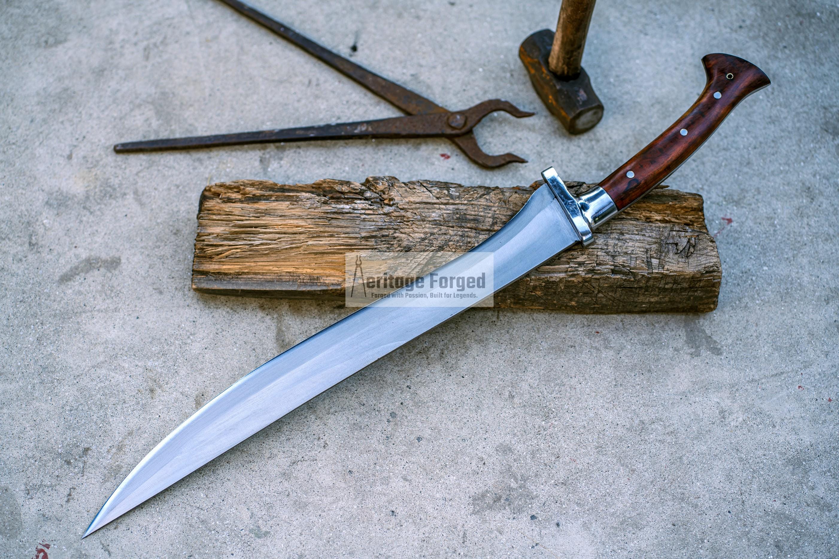 JUNGLE MACHETE / Large Jungle Machete/19 inches Long Blade Heavy duties machete/ Full tang/ Leaf spring of truck/ Tempered/Sharpen/Working
