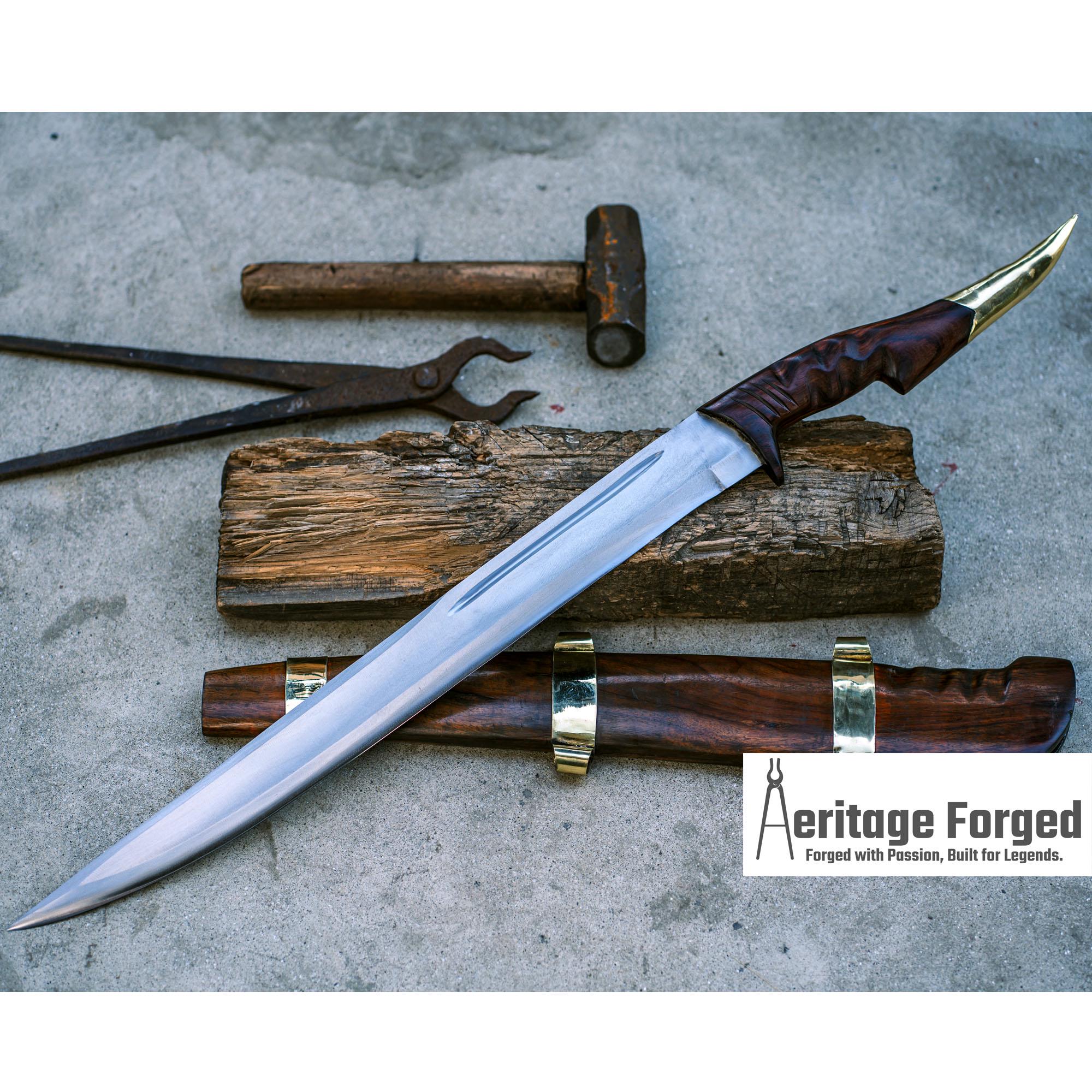 CEREMONIAL SWORD /20 inches long Blade Hand Forged Filipino Sword/ Machete/Handmade from Leaf spring of Truck-Balance water tempered/Sharp