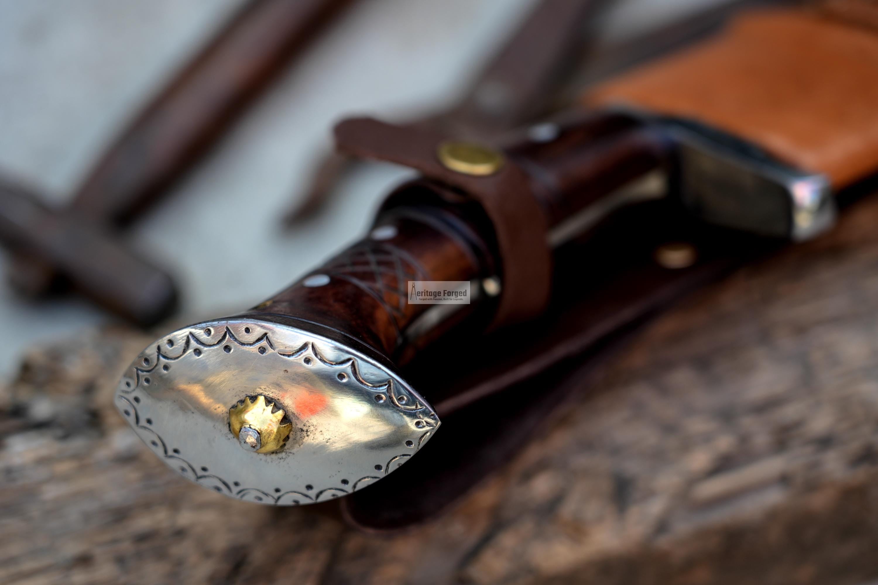 BOWIE KNIFE / 12 inches long Blade chopper / Hand forged Bowie knife / Made from Leaf spring of truck / Tempered / Sharpen/ Ready to use