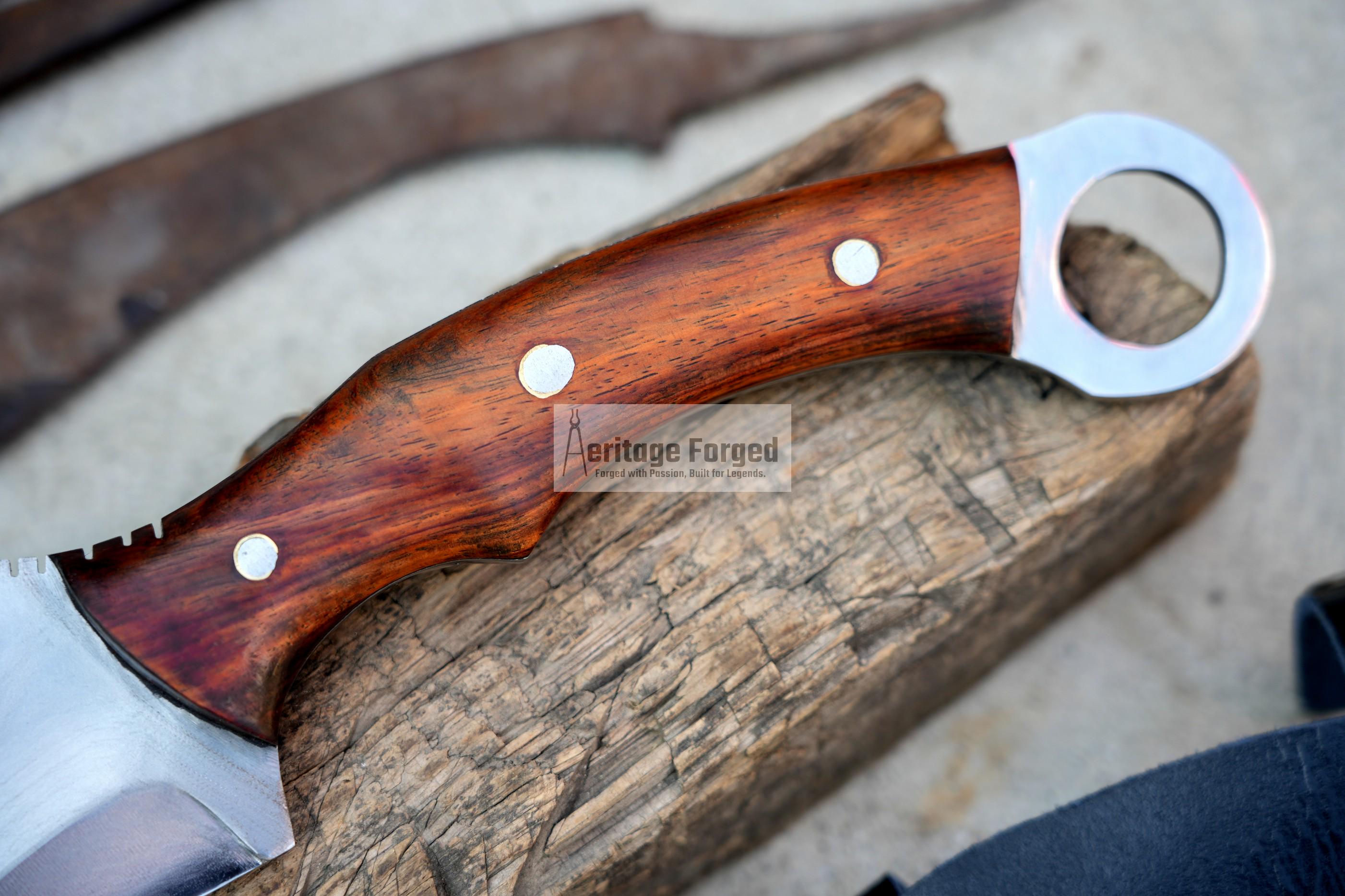 KARAMBIT MACHETE/ 10 inches Long Blade large knife/Hunting knife/made from 5160 leaf spring /Tempered / Sharpen/Sheath included