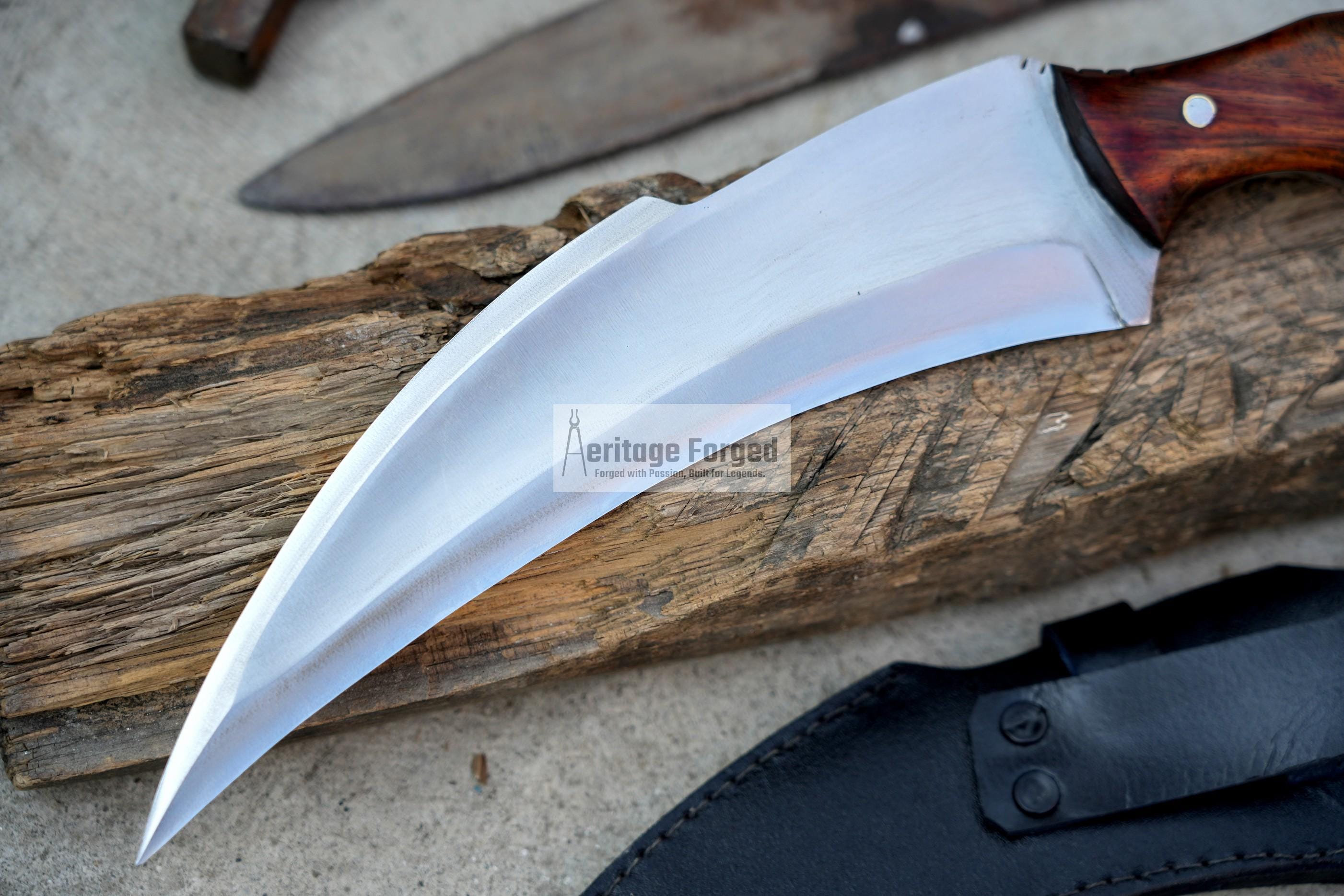 KARAMBIT MACHETE/ 10 inches Long Blade large knife/Hunting knife/made from 5160 leaf spring /Tempered / Sharpen/Sheath included