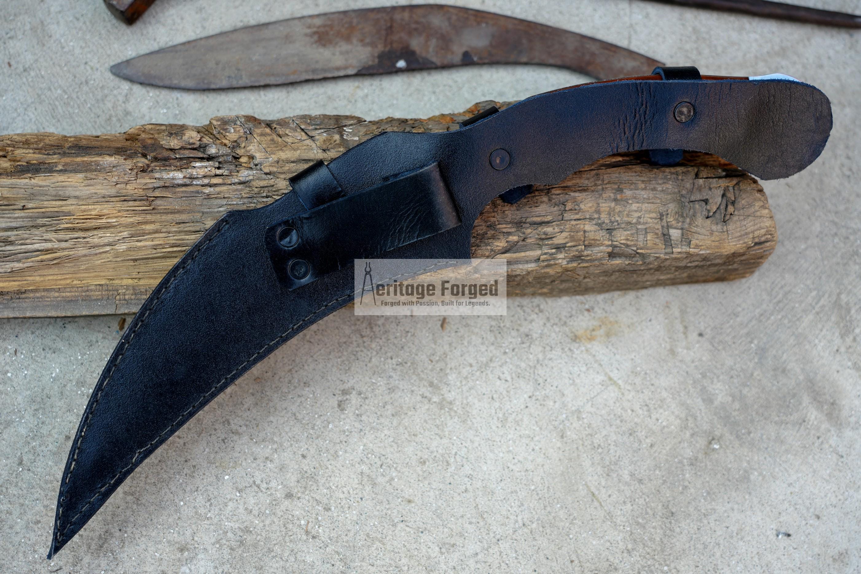 KARAMBIT MACHETE/ 10 inches Long Blade large knife/Hunting knife/made from 5160 leaf spring /Tempered / Sharpen/Sheath included