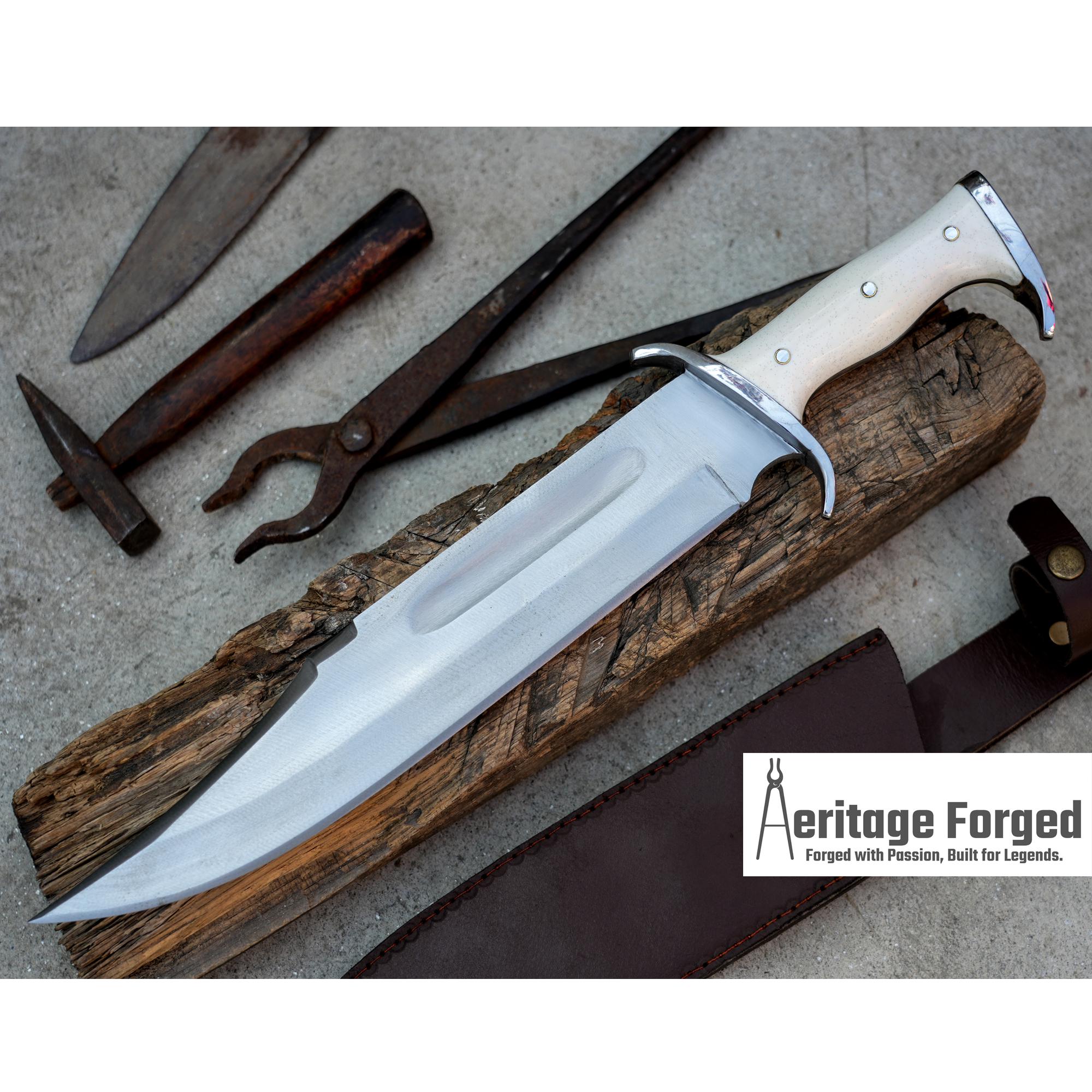 RAMBO III KNIFE/ Rambo 3 knife/ Hand forged knife/Made from leaf spring/ Tempered/ Sharpen/Ready to use /Movie knife /Bone Handle