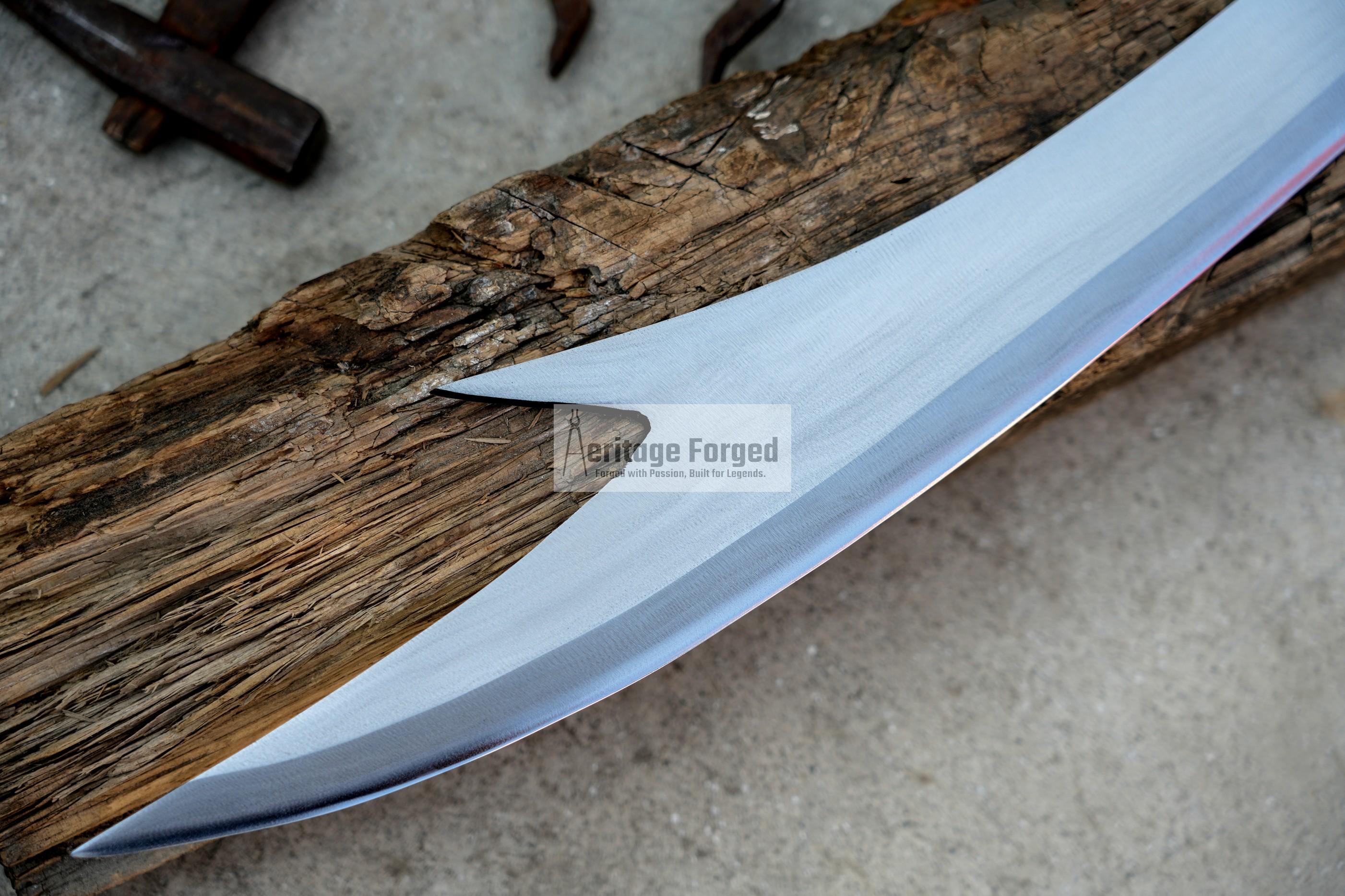 MORO LARING /18 inches Long Blade hand forged Filipino Sword /Leaf spring of truck/Rosewood Handle/Sharpen/Tempered/Ready to use/knives