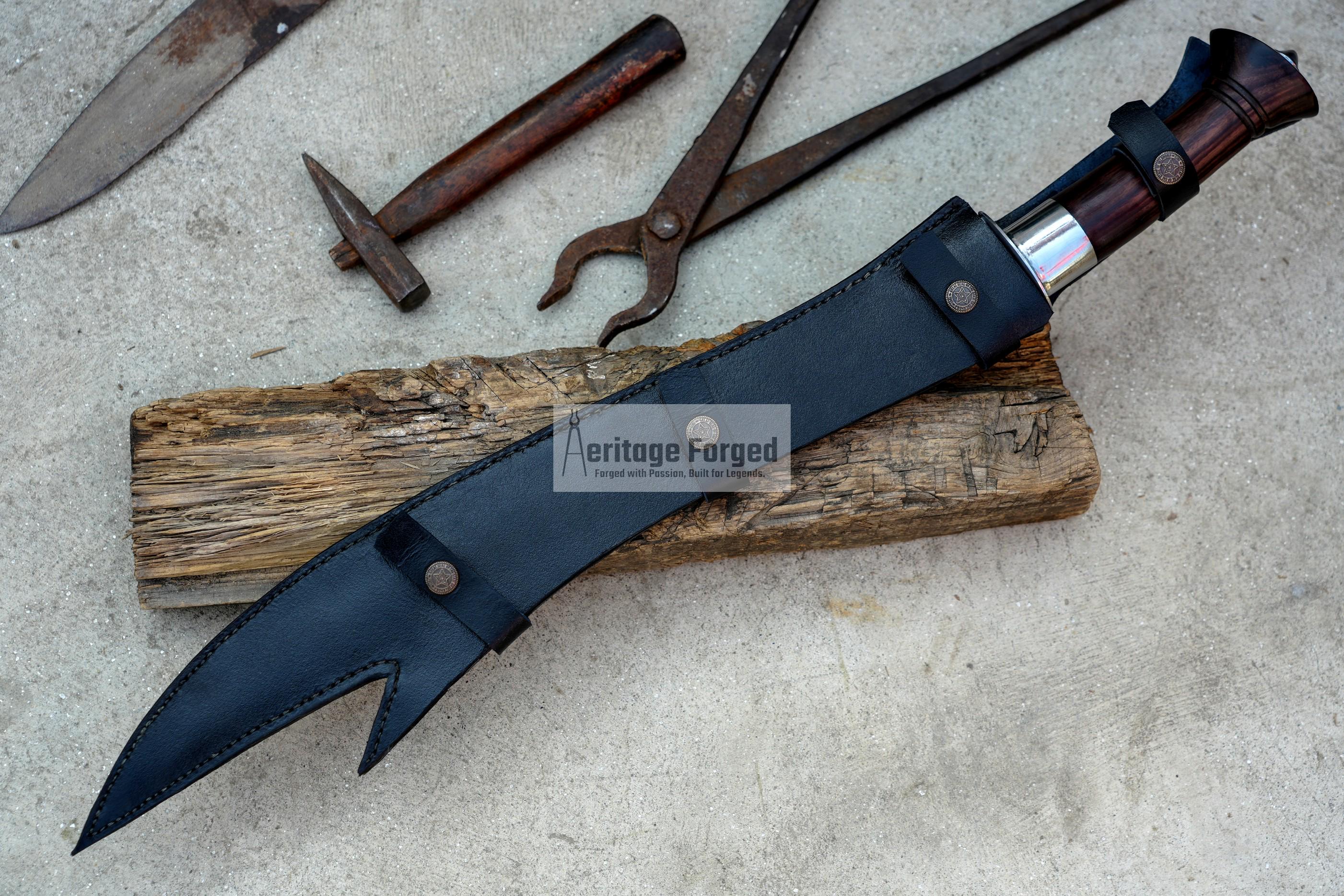 MORO LARING /18 inches Long Blade hand forged Filipino Sword /Leaf spring of truck/Rosewood Handle/Sharpen/Tempered/Ready to use/knives