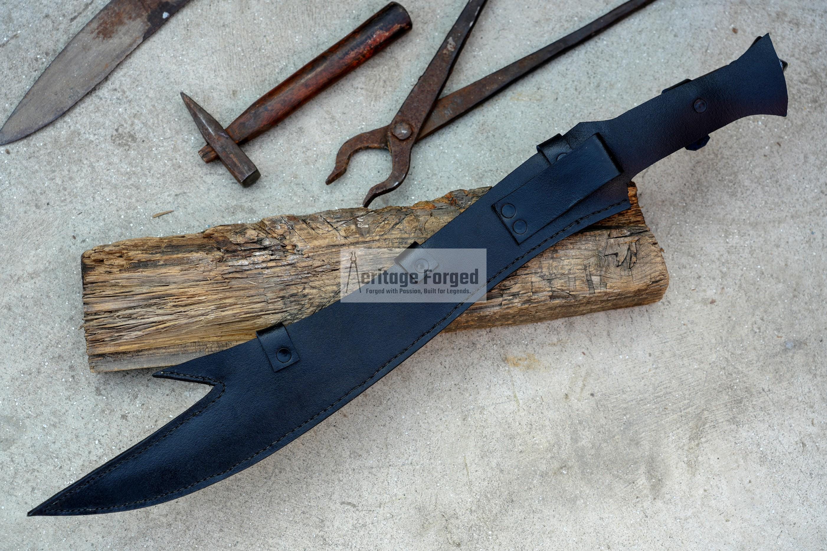 MORO LARING /18 inches Long Blade hand forged Filipino Sword /Leaf spring of truck/Rosewood Handle/Sharpen/Tempered/Ready to use/knives