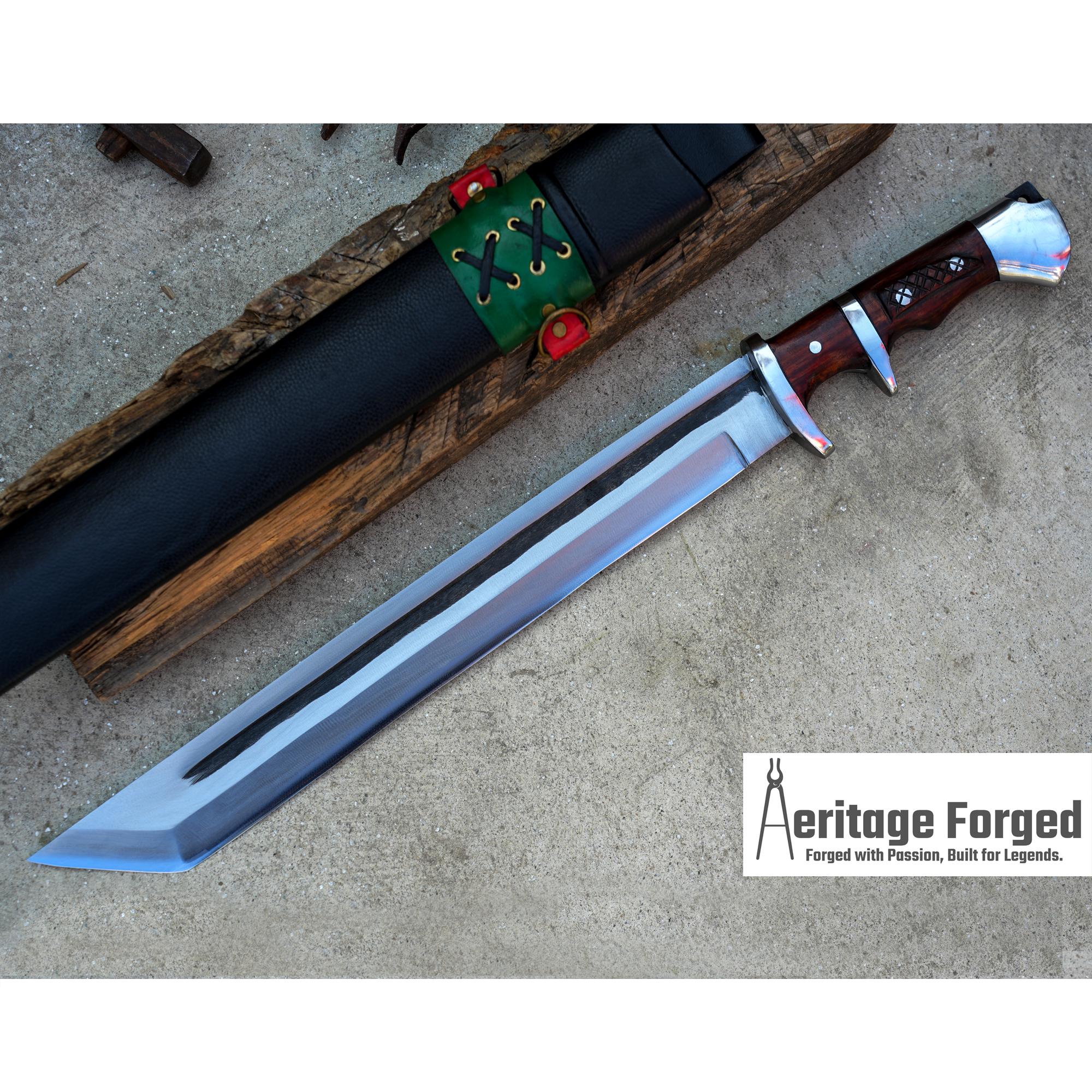 TANTO SWORD /15  inches Long Blade hand forged tanto knife/Leaf spring of truck/Sharpen/Tempered/Ready to use/knife/knives/ Functional