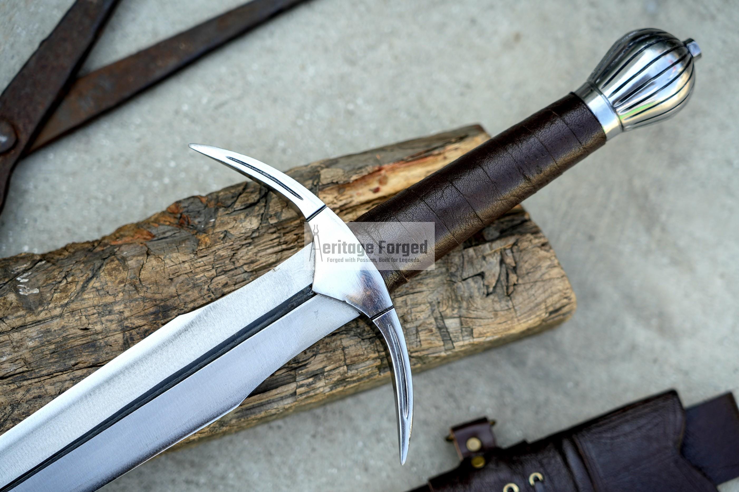 VIKING DAGGER/16 inches Long Blade hand forged Dagger/Leaf spring of truck/Rosewood Handle/Sharpen/Tempered/Ready to use/knife/knives/sword