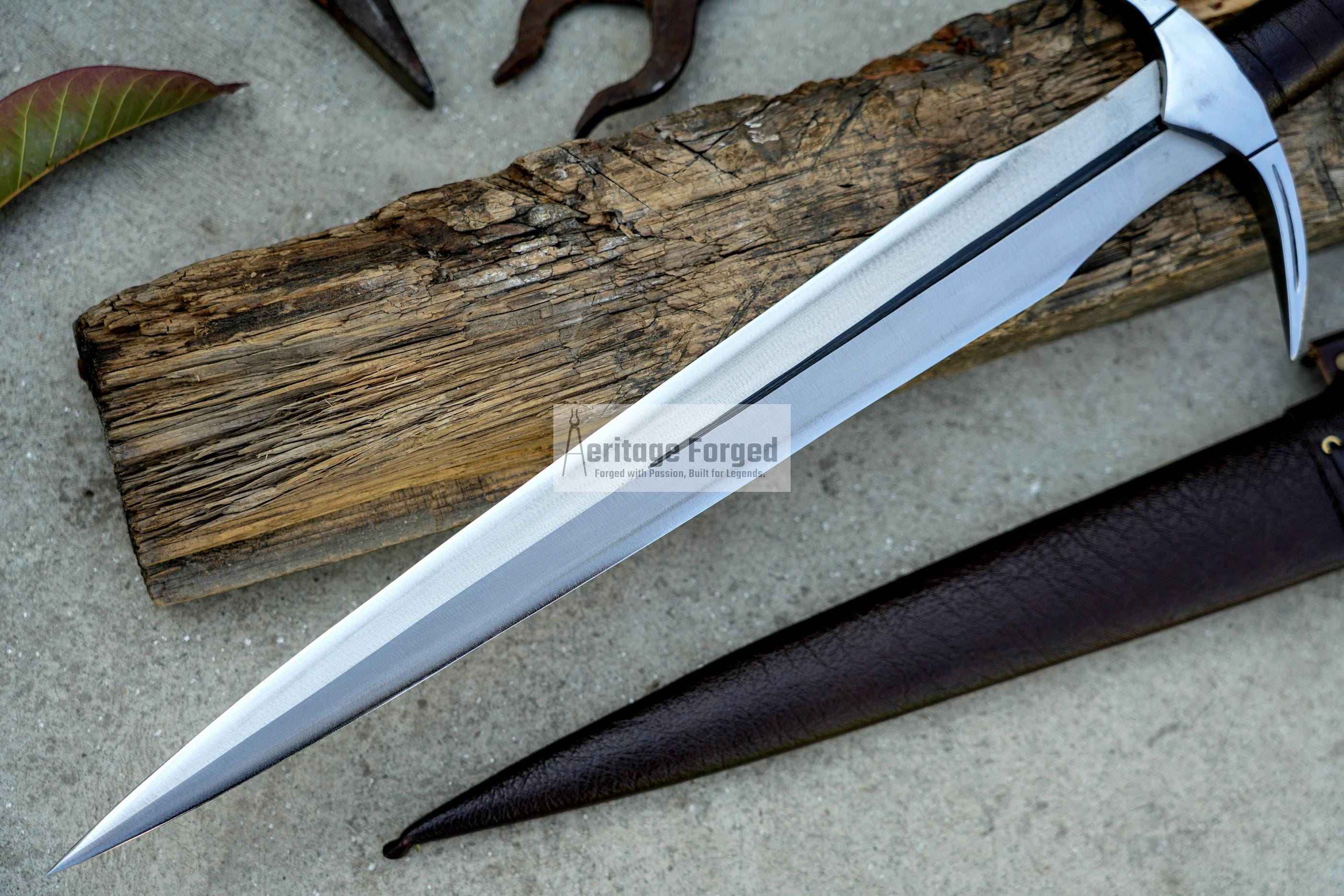 VIKING DAGGER/16 inches Long Blade hand forged Dagger/Leaf spring of truck/Rosewood Handle/Sharpen/Tempered/Ready to use/knife/knives/sword