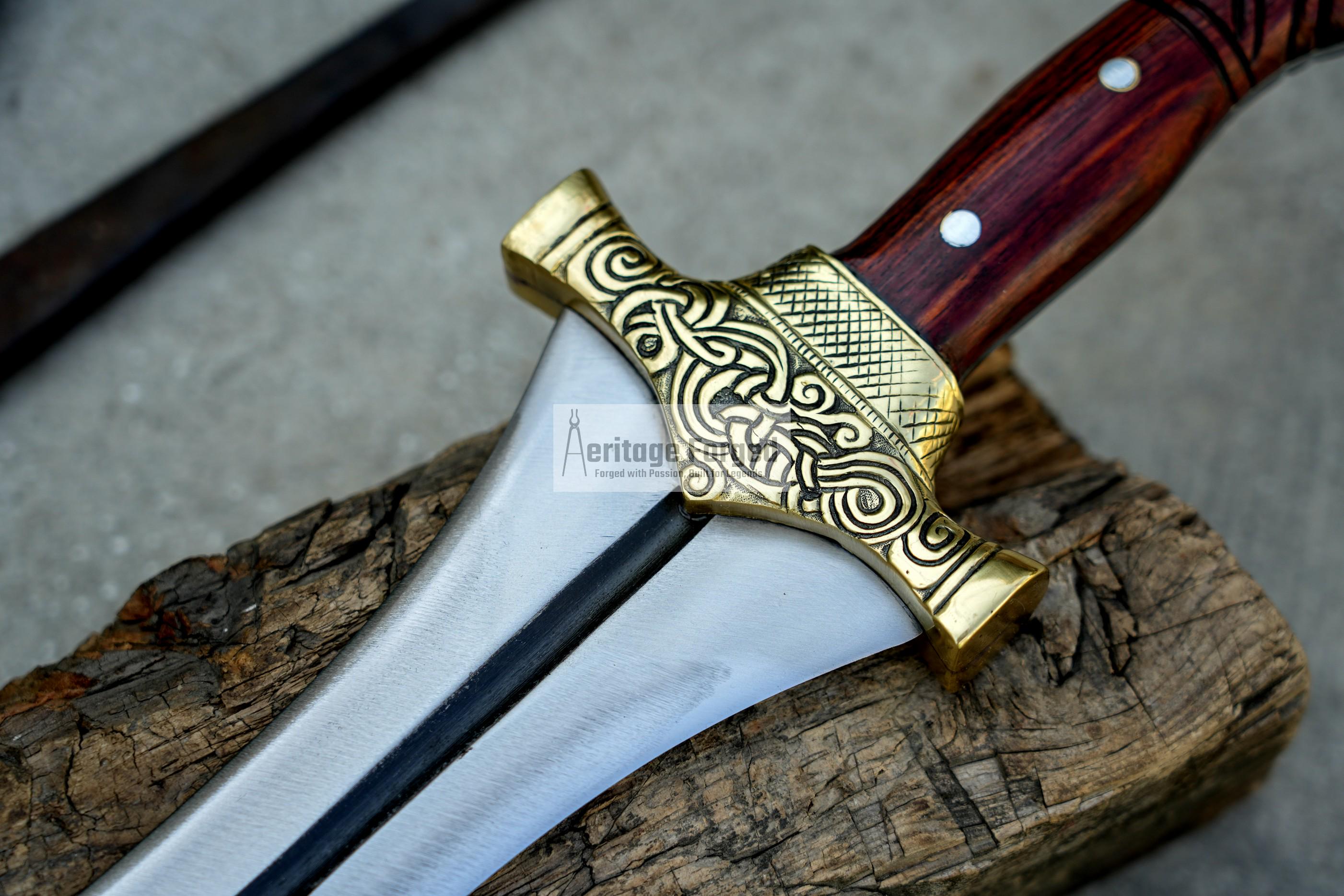 ACHILLES SWORD/18 inches Long Blade hand forged Sword/Leaf spring of truck/Rosewood Handle/Sharpen/Tempered/Ready to use/knife/knives/Dagger