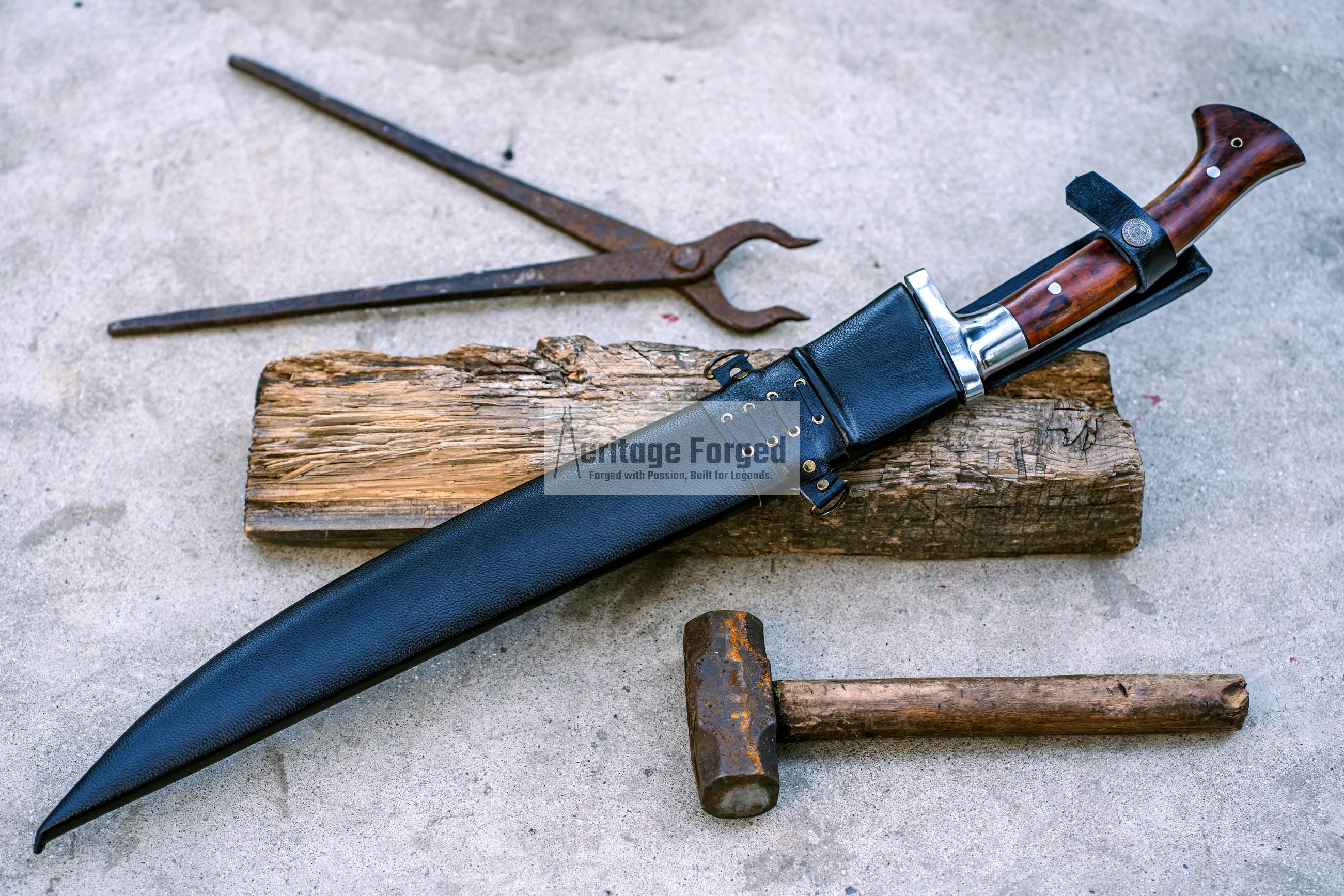 JUNGLE MACHETE / Large Jungle Machete/19 inches Long Blade Heavy duties machete/ Full tang/ Leaf spring of truck/ Tempered/Sharpen/Working