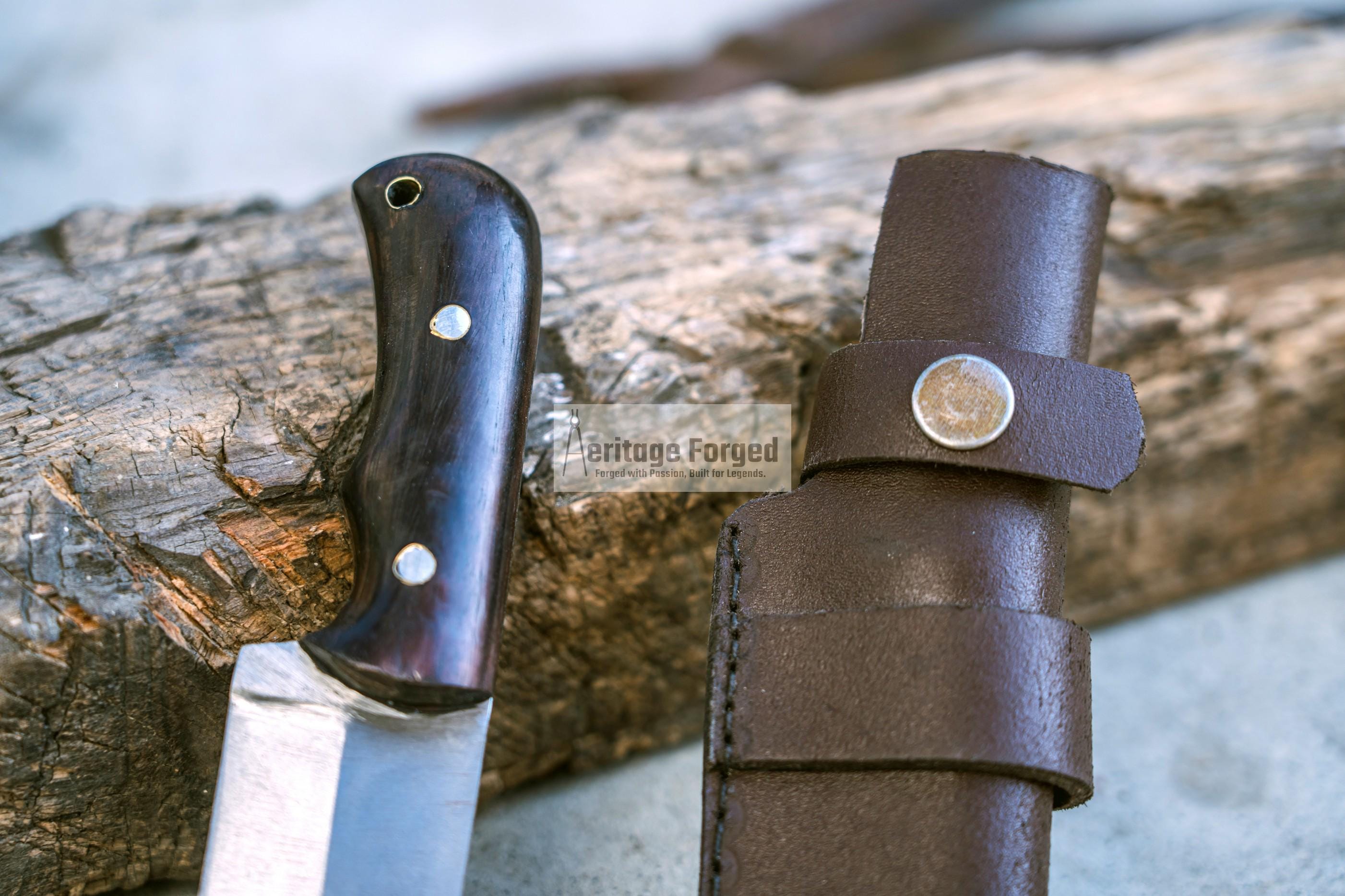 MINI CHOPPER KNIFE/5 inches long blade hunting knife/handmade knife/Leaf spring of truck/wooden Handle/Sharpen/Tempered/knife/knives
