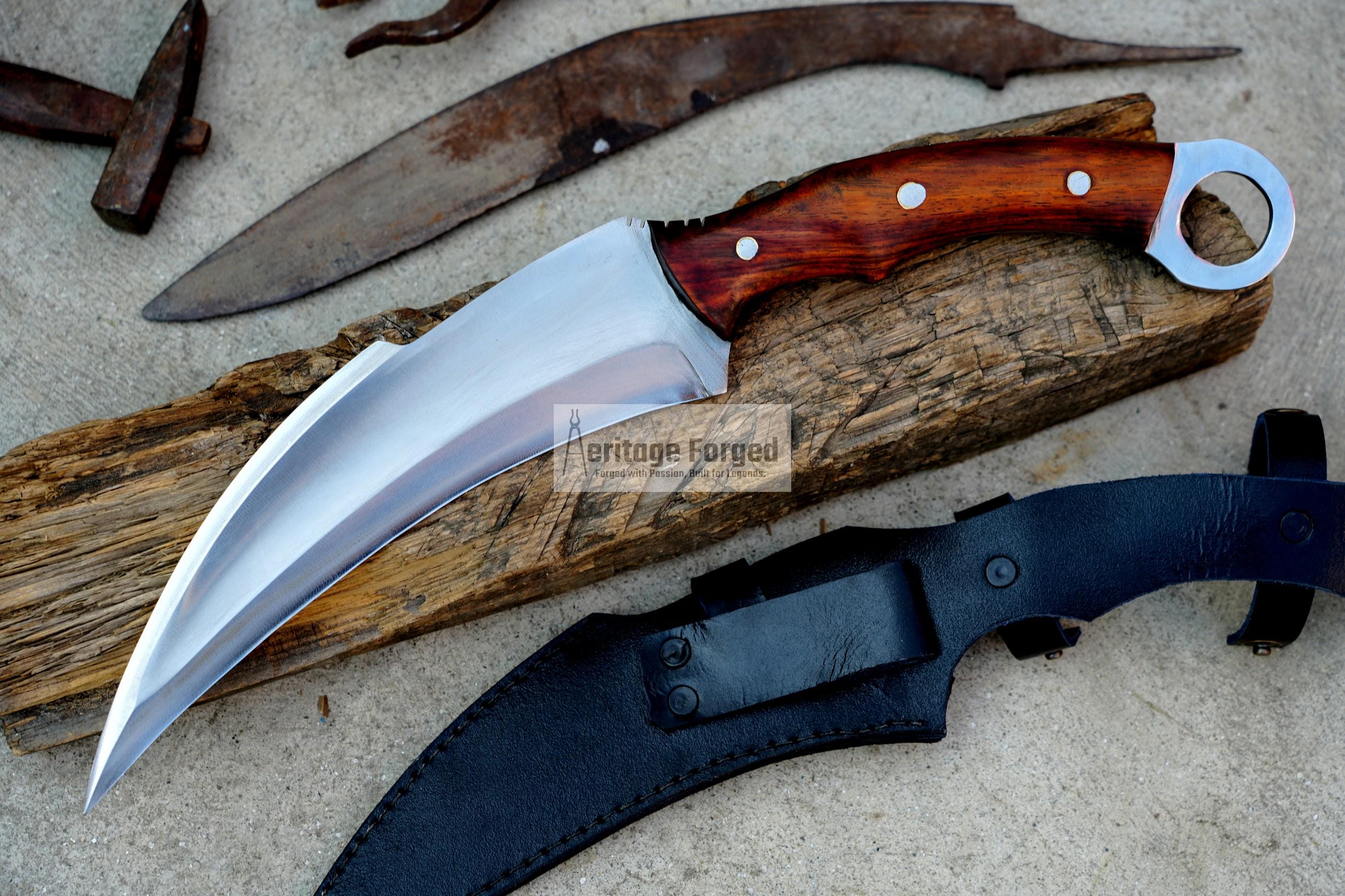 KARAMBIT MACHETE/ 10 inches Long Blade large knife/Hunting knife/made from 5160 leaf spring /Tempered / Sharpen/Sheath included