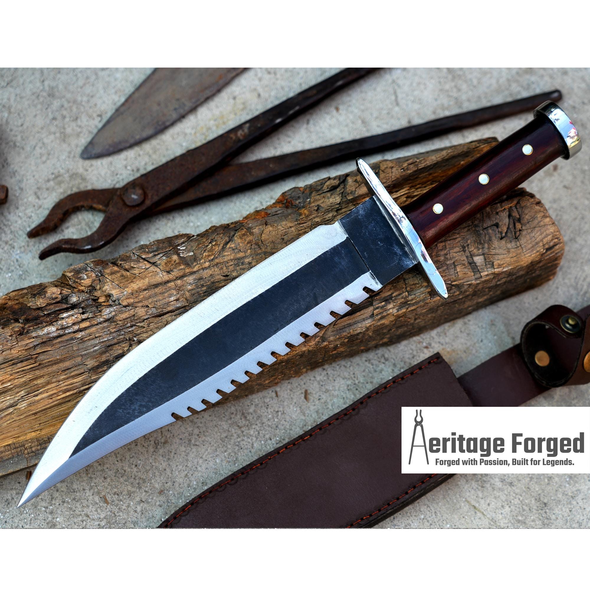 RAMBO PART II / 11 inches Blade Rambo knife/ Hand forged knife/Made from leaf spring/ Tempered/ Sharpen/Ready to use /Movie knife /hunting