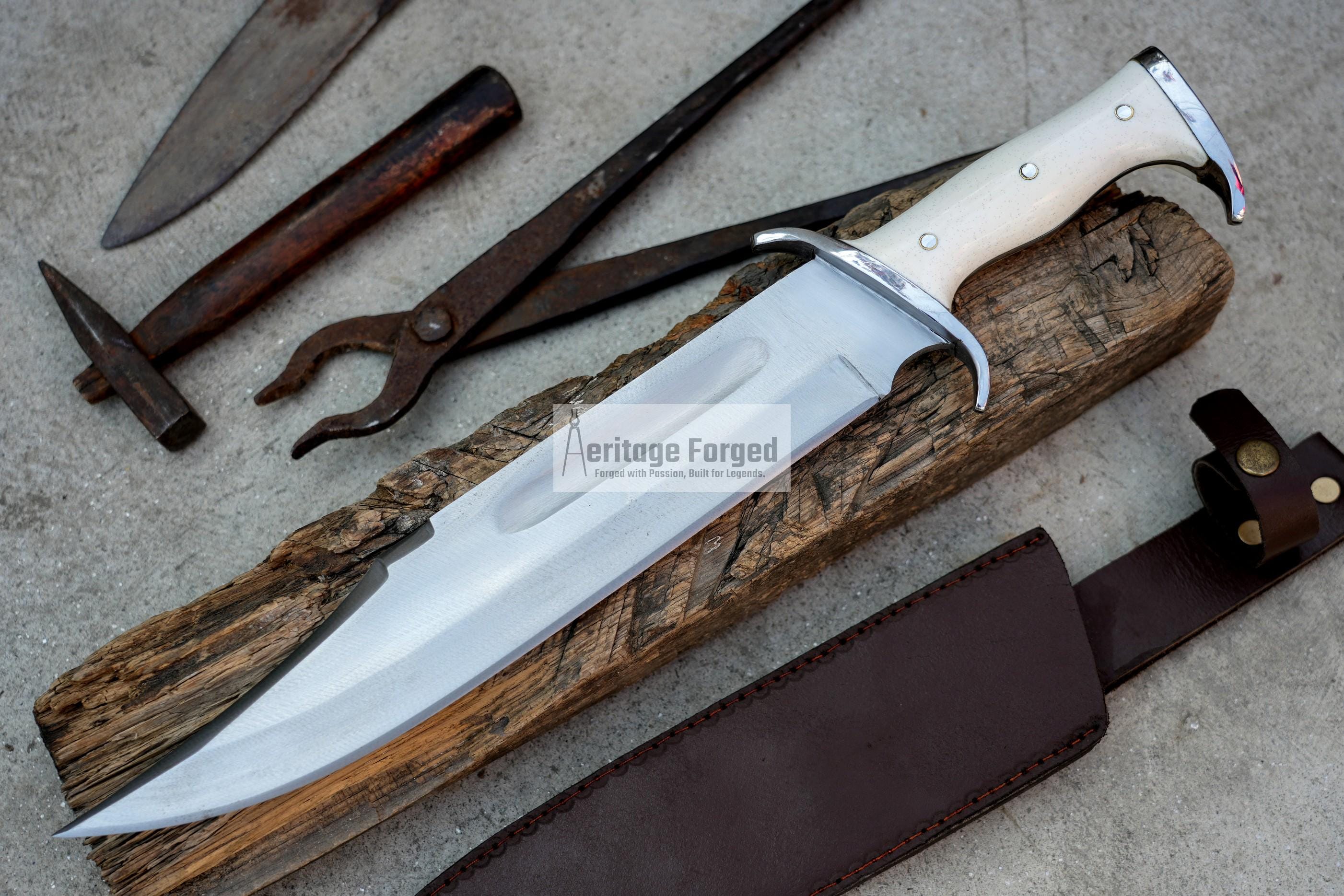 RAMBO III KNIFE/ Rambo 3 knife/ Hand forged knife/Made from leaf spring/ Tempered/ Sharpen/Ready to use /Movie knife /Bone Handle