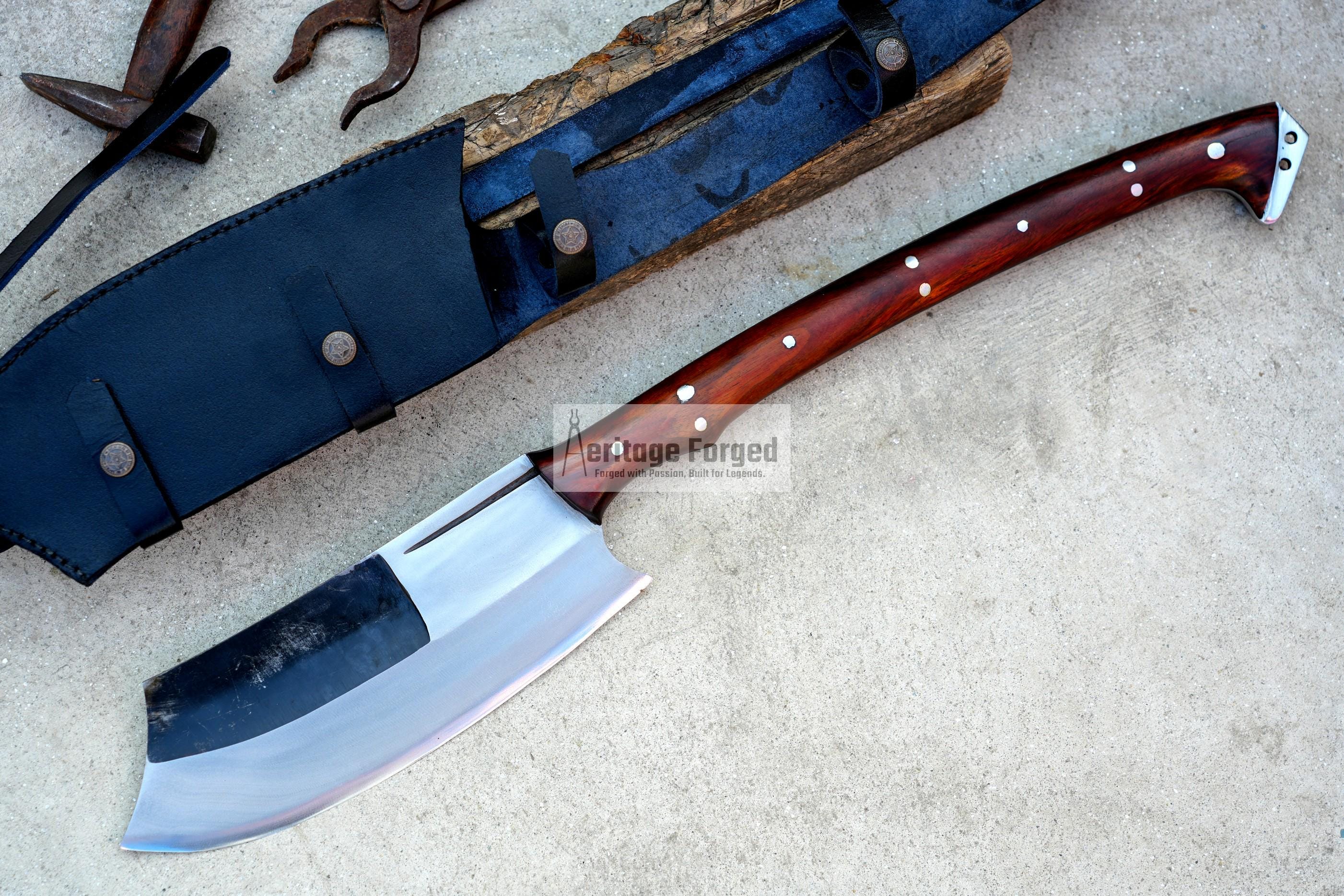 EXTRA LARGE CHOPPER / Large Jungle Cleaver /Blade Heavy duties machete/ Full tang/ Leaf spring of truck/ Tempered/Sharpen/ hybrid axe