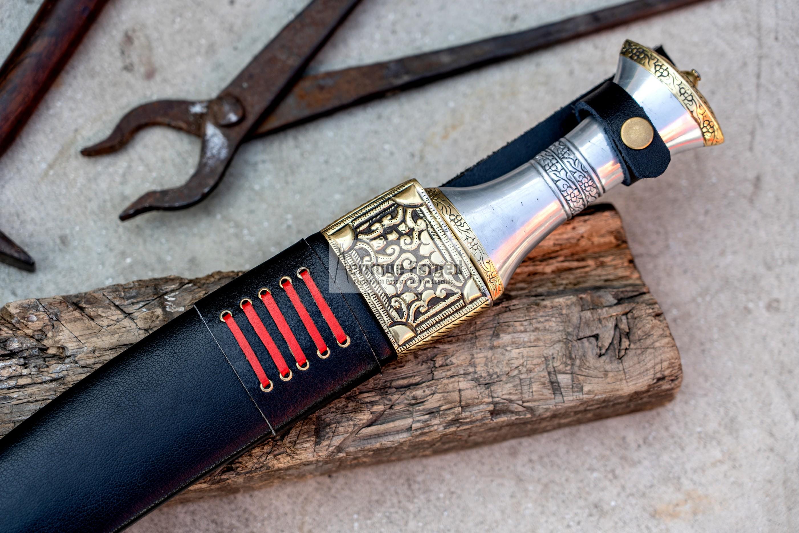 YEMENI JAMBIA KNIFE / 14 inches long Blade exotic knife / Hand forged knife / Made from Leaf spring of truck / Tempered / Sharpen