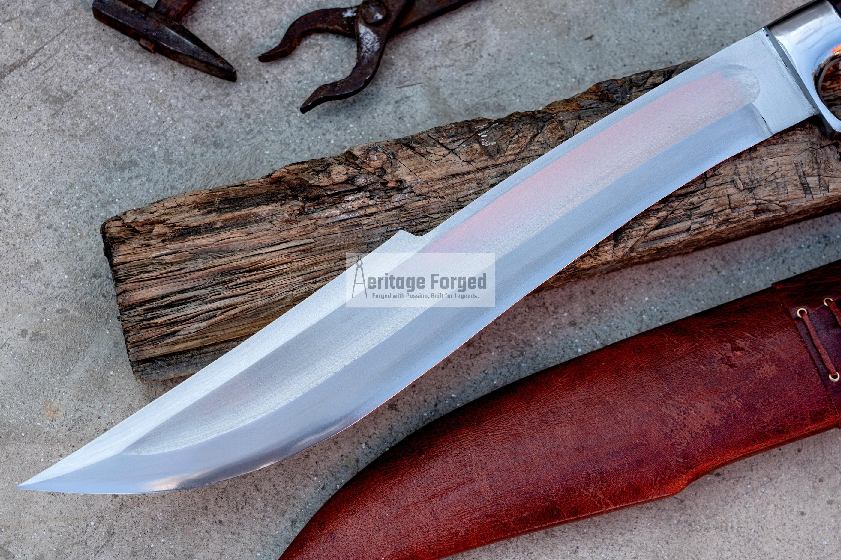 SPARTAN MACHETE /18 inches Long Blade hand forged Sword/Leaf spring of truck/Rosewood Handle/Sharpen/Tempered/Ready to use/knife/knives
