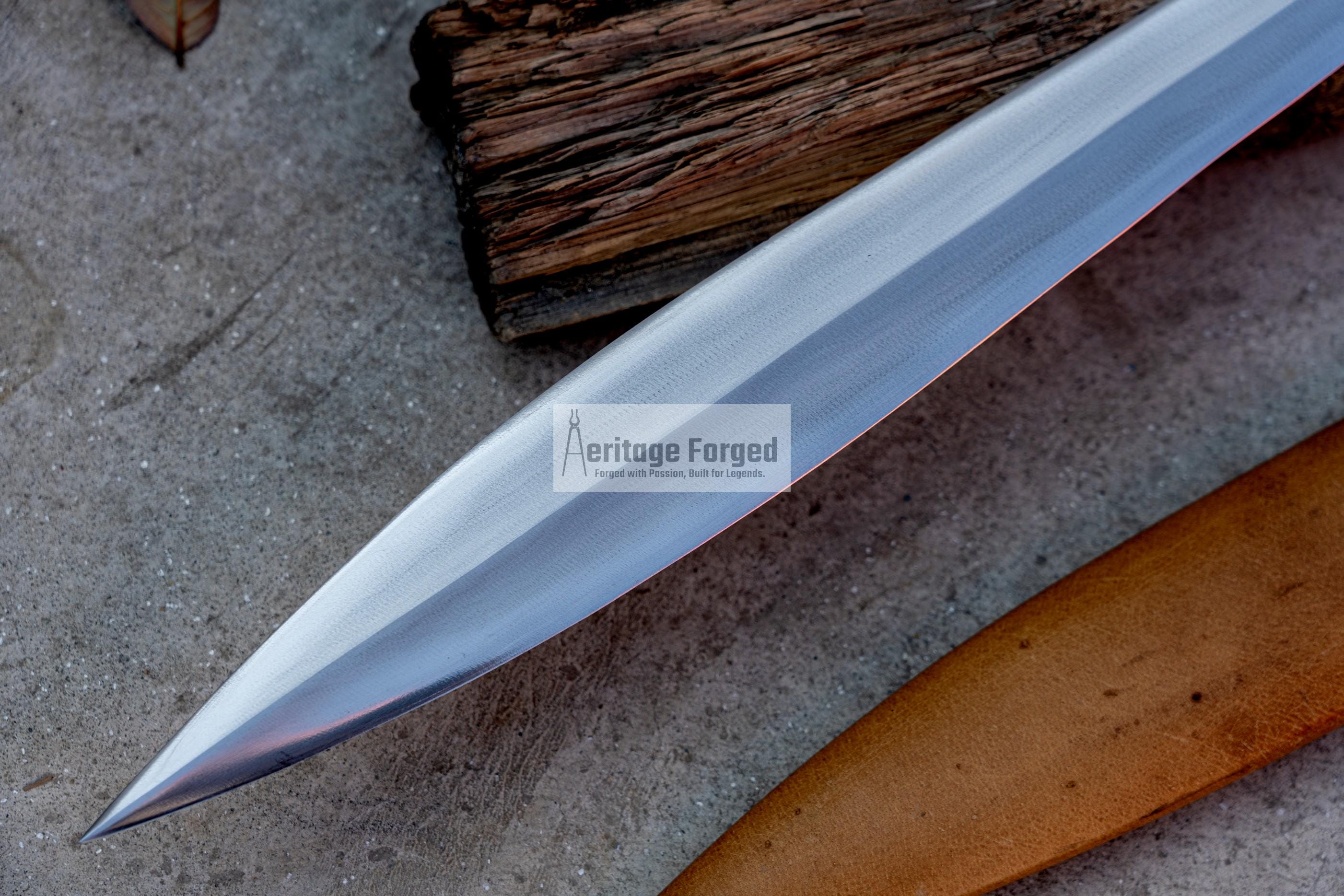 CELTIC TENE SWORD/21 inches Long Blade hand forged Sword/Leaf spring of truck/Rosewood Handle/Sharpen/Tempered/Ready to use/knife/knives