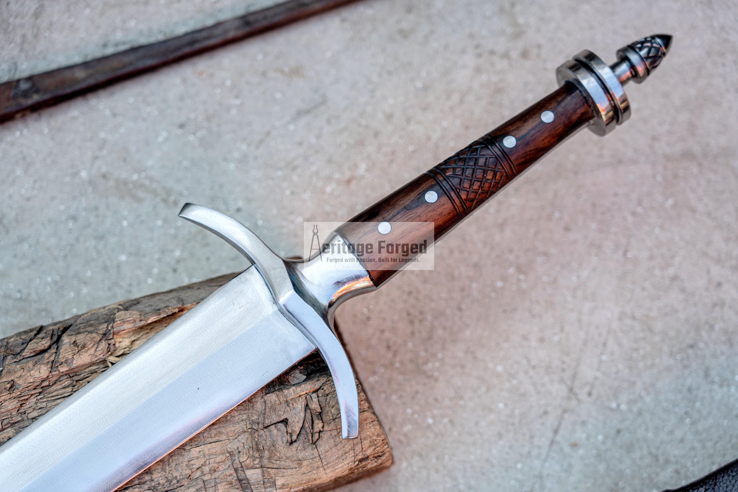 VIKING SWORD/25 inches Long Blade hand forged Sword/Leaf spring of truck/Rosewood Handle/Sharpen/Tempered/Ready to use/knife/knives