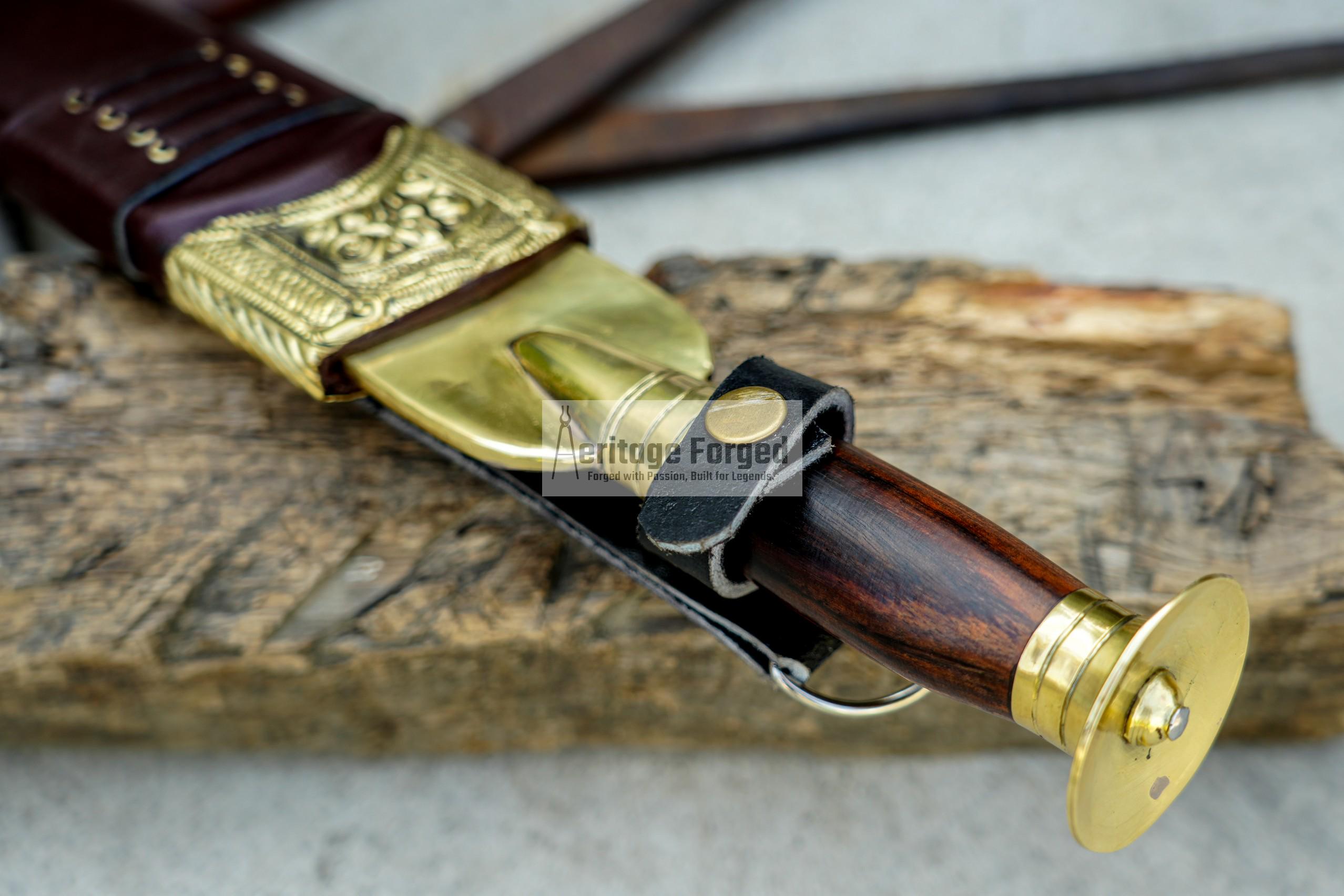 SCOTTISH DIRK/18 inches Long Blade Hand forged dirk knife /Leaf spring of truck/Rosewood Handle/Sharpen/Tempered/Ready to use/knife/knives